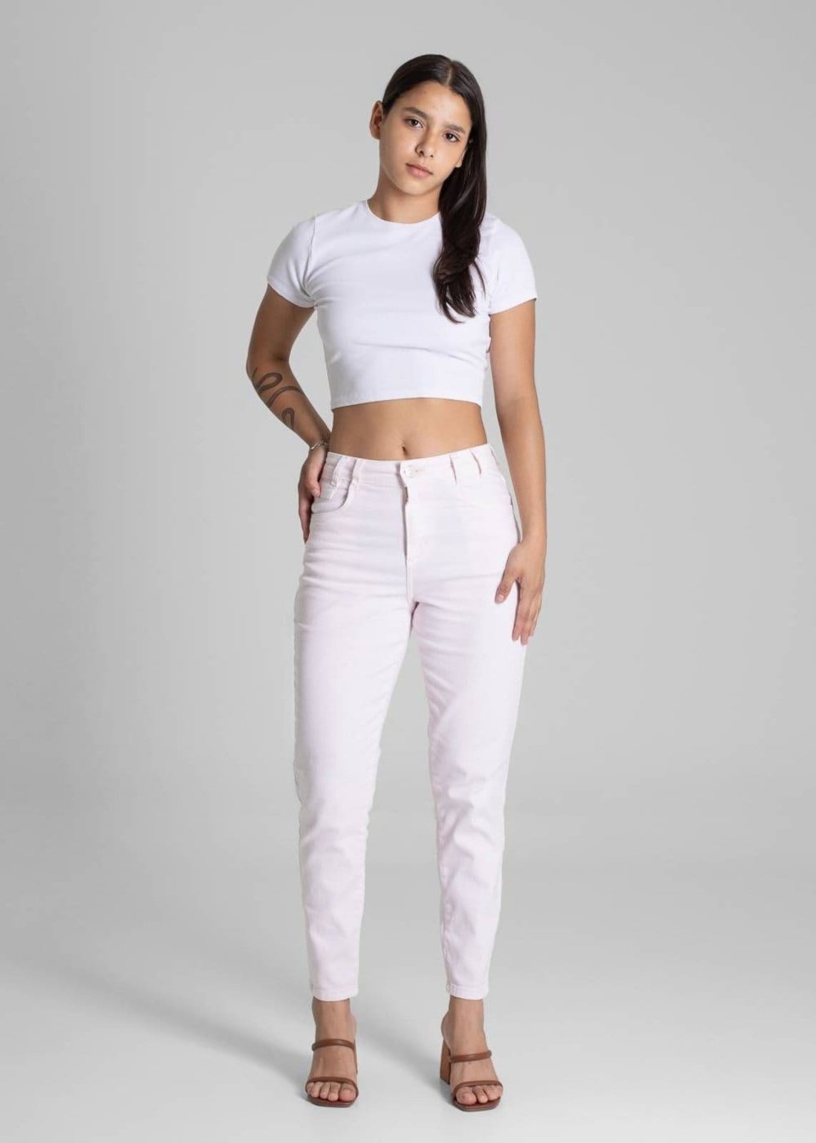 Vista 2 Calça Sarja Sawary Mom - 281691 Sawary rosa