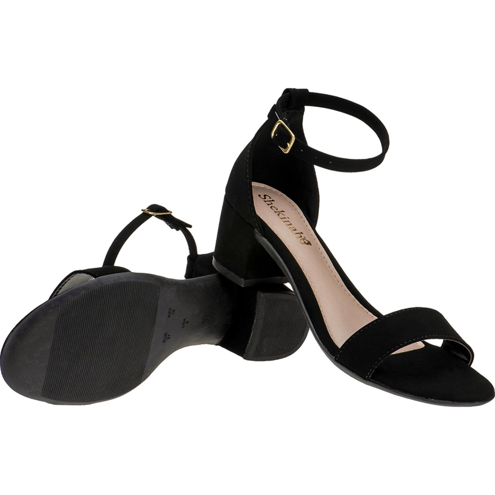 Vista 2 Sandália Feminina Salto Baixo Grosso Shekinah Festa Saltinho Bloco Social Clássico Shekinah preto