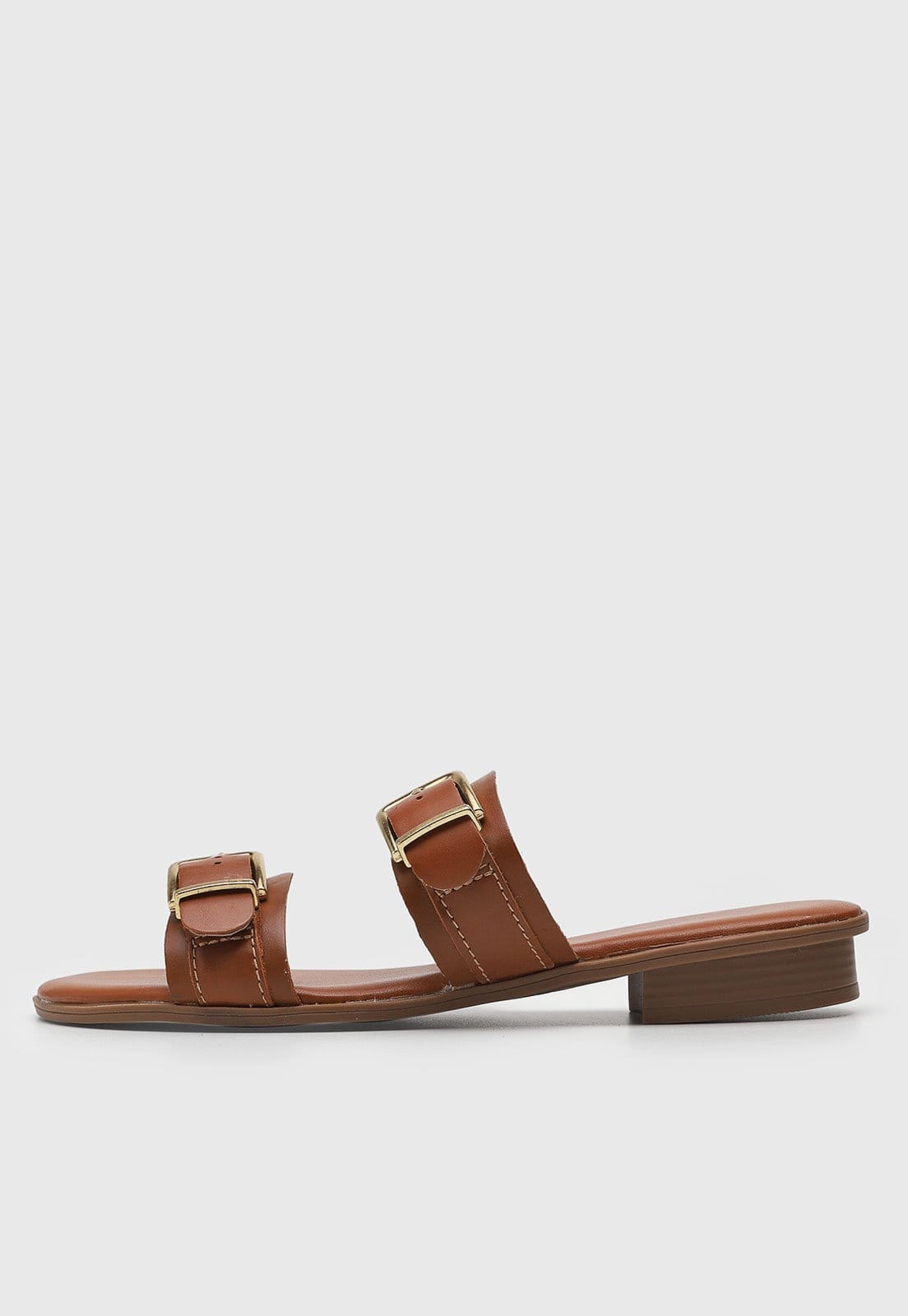 Vista principal Rasteira Feminina Bottero Tiras Fivela Bottero caramelo