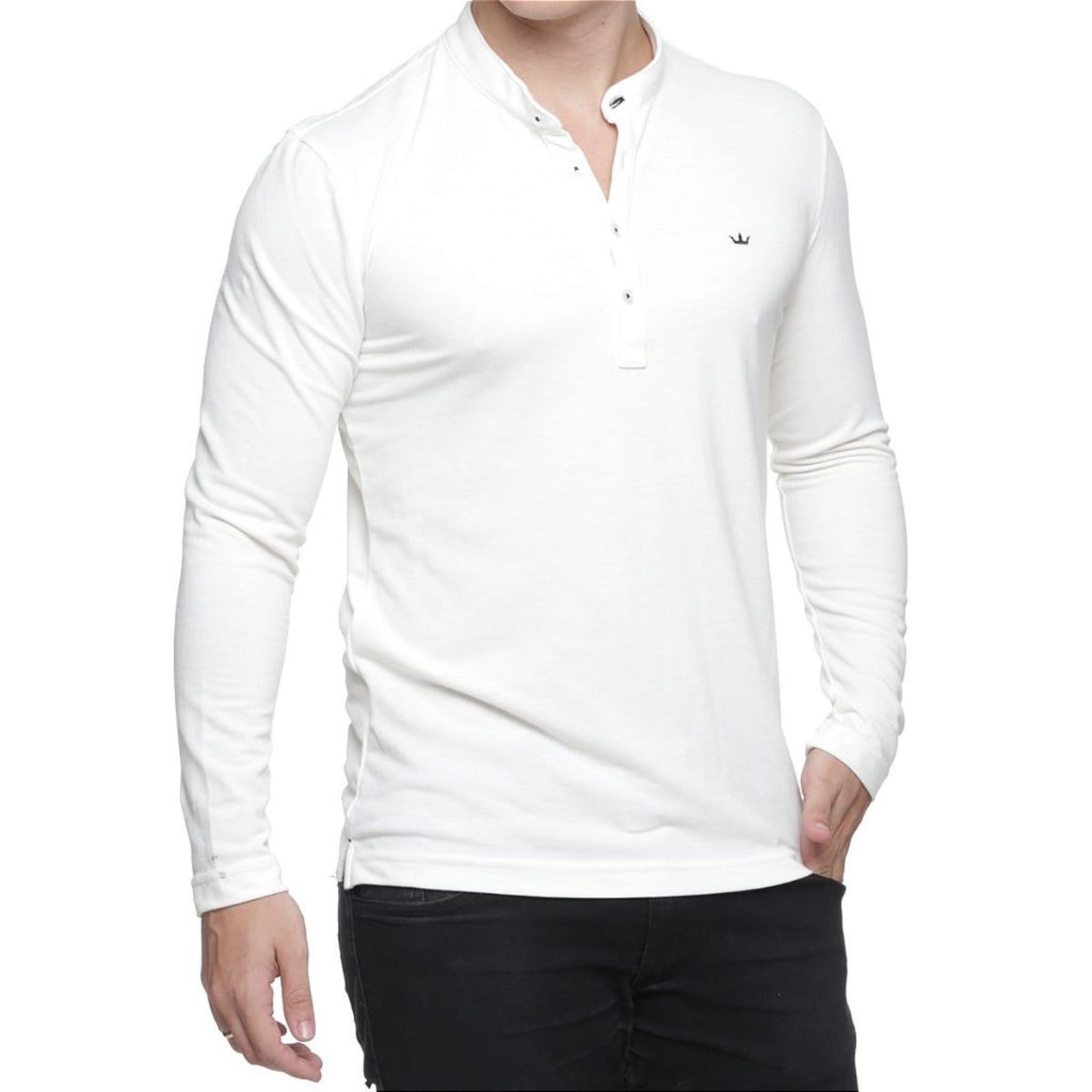 Vista 2 Camisa Gola Padre Aburguesia Slim Fit OFF Alfaiataria Burguesia branco