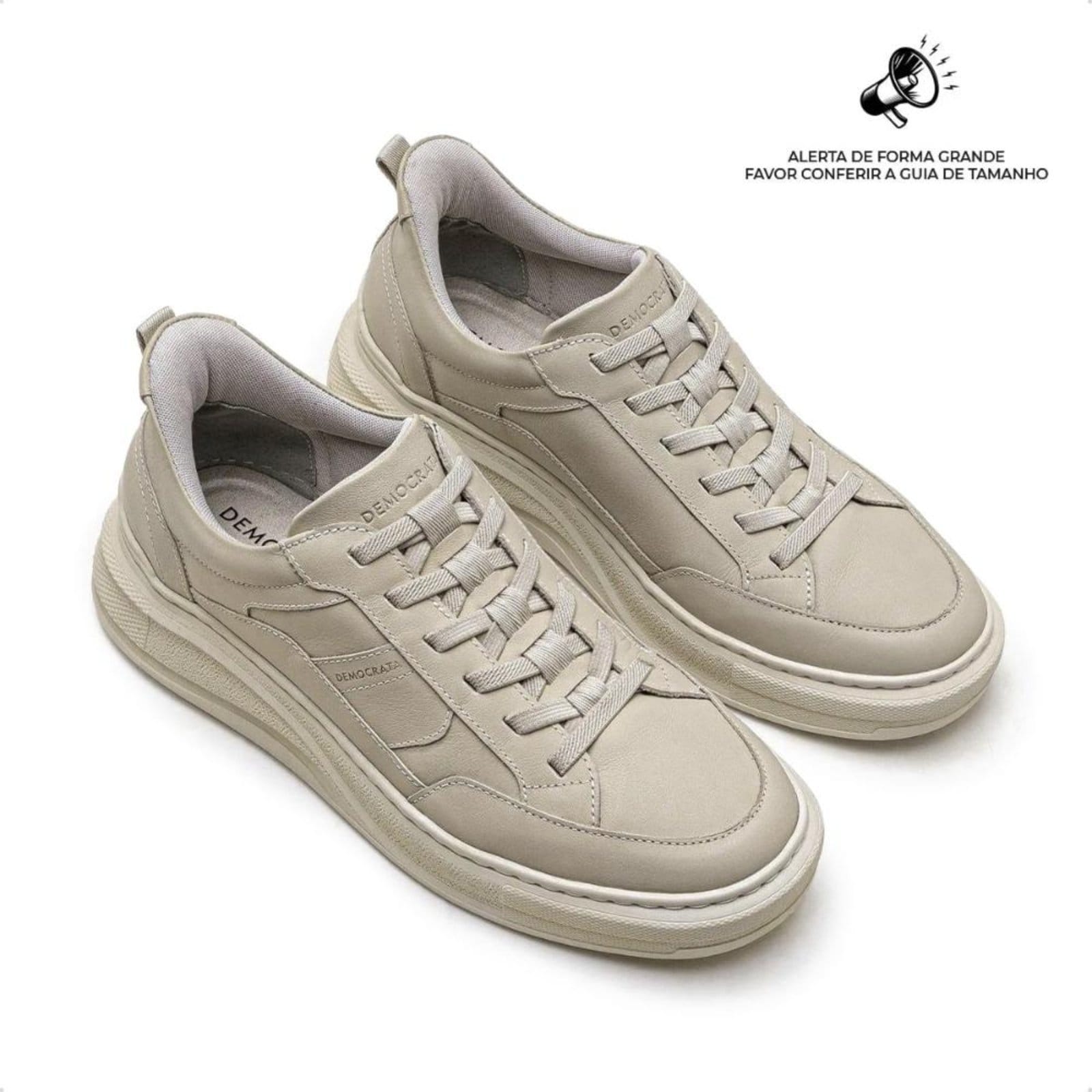 Vista 2 Tênis de Couro Democrata Masculino Pace 653101 DEMOCRATA nude