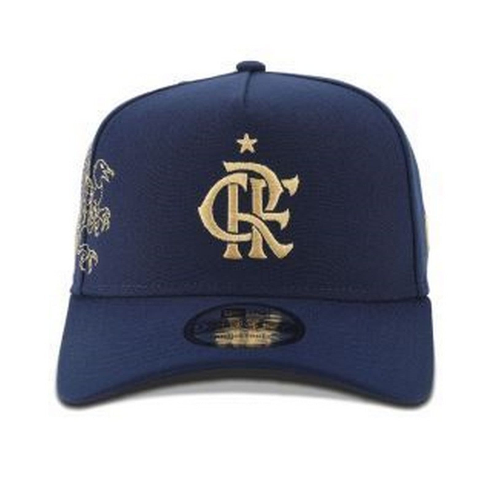 Vista 2 Boné New Era 9FORTY A-Frame Flamengo Futebol Lifestyle Aba Curva new era azul