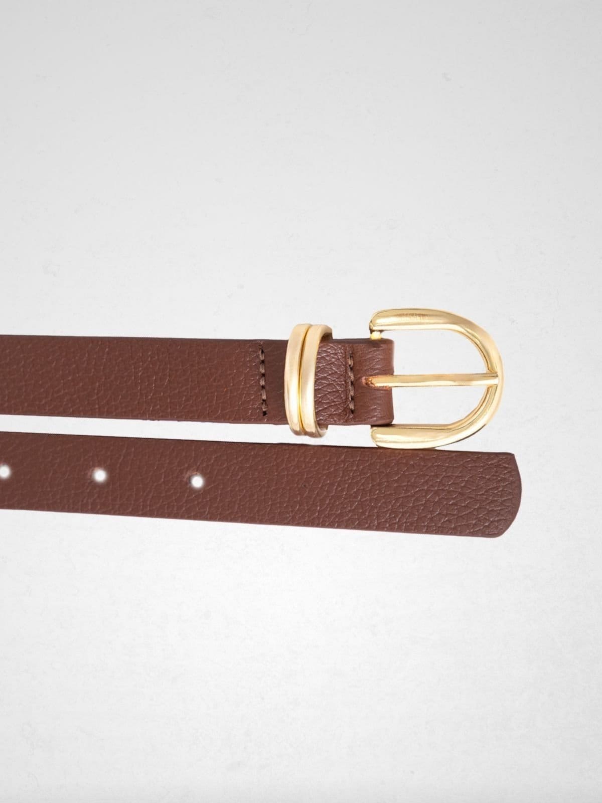 Vista 2 Cinto Via Lessa Barry Passante Duplo em Couro Via Lessa caramelo