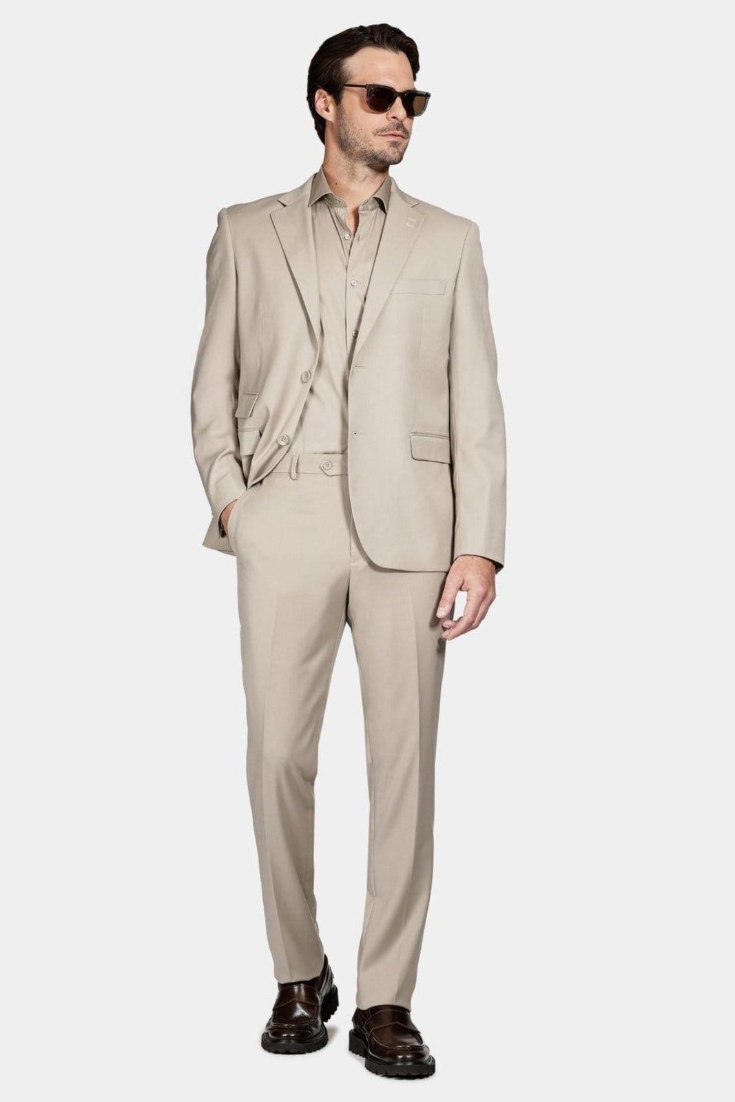 Vista 2 Camisa Aramis Manga Longa Tech Cotton Blend Caqui Aramis bege caqui