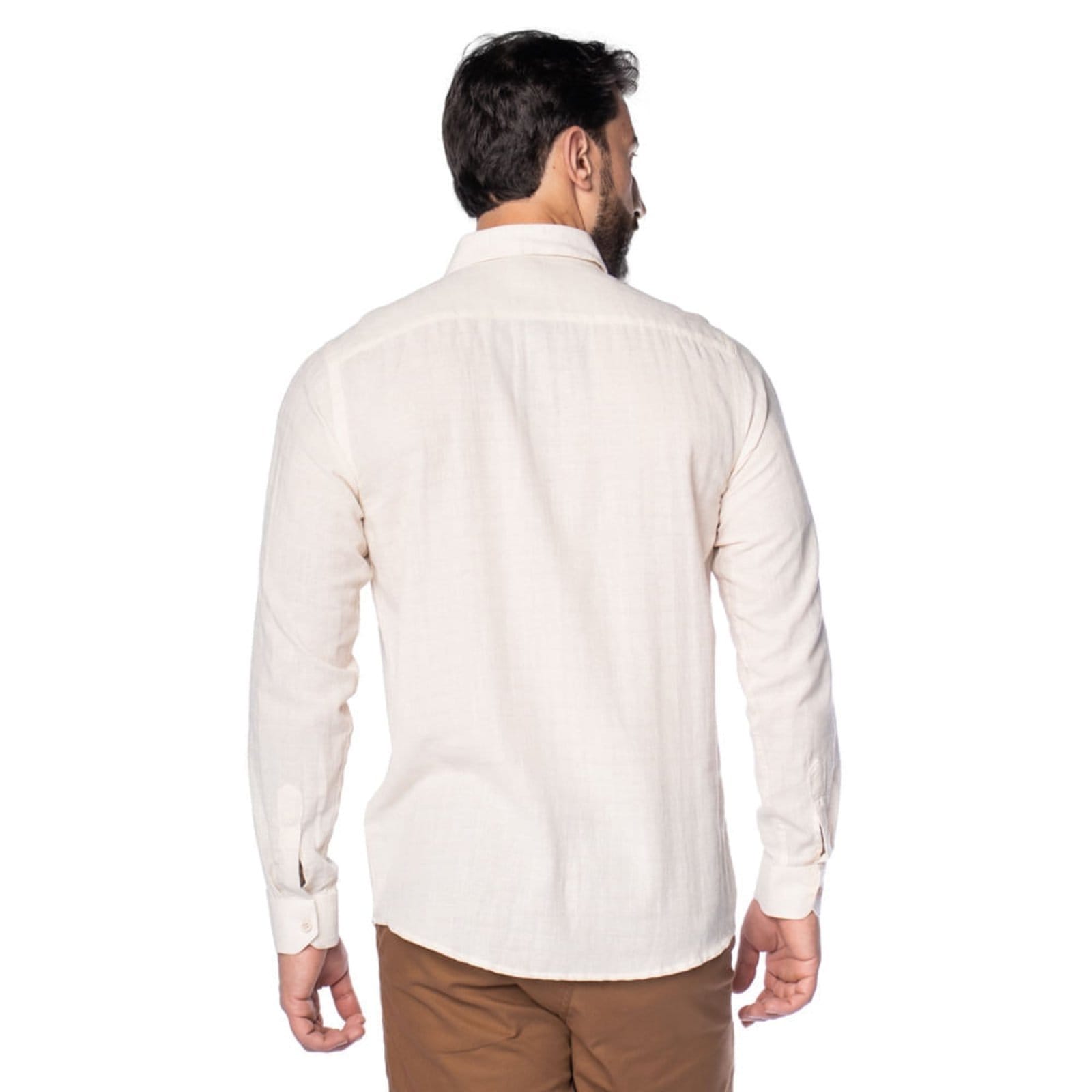 Vista 2 Camisa Masculina Amil Comfort Off White Amil off-white white