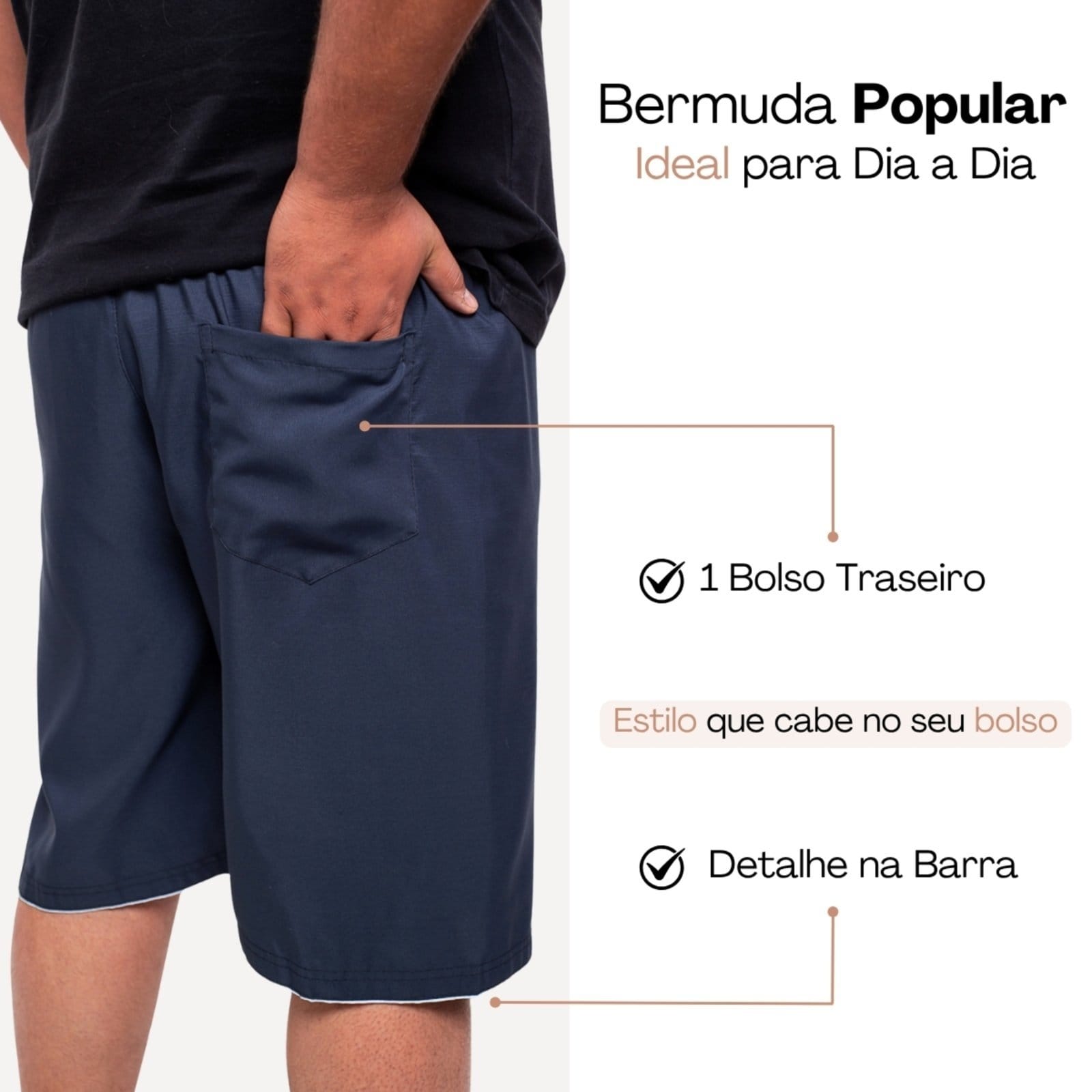 Vista 2 KIT 2 Bermudas Popular Plus Size Frent's Tactel Leve Esporte Dia a Dia Frent's azul/azul marinho/cinza/grafite