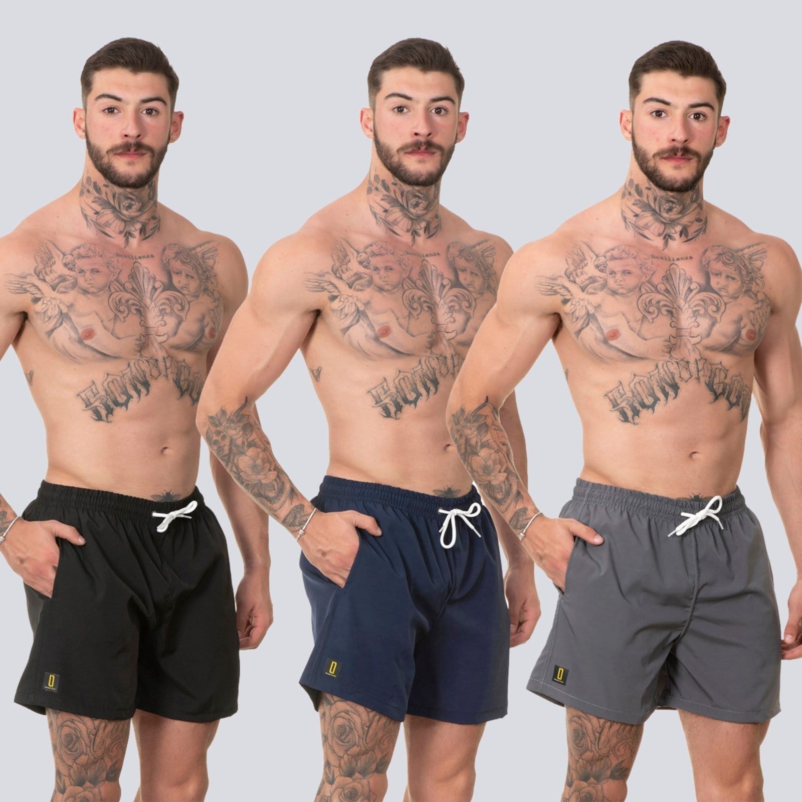 Kit 3 Short Masculino Básico Bermuda Praia Mauricinho Rf330 Colorido