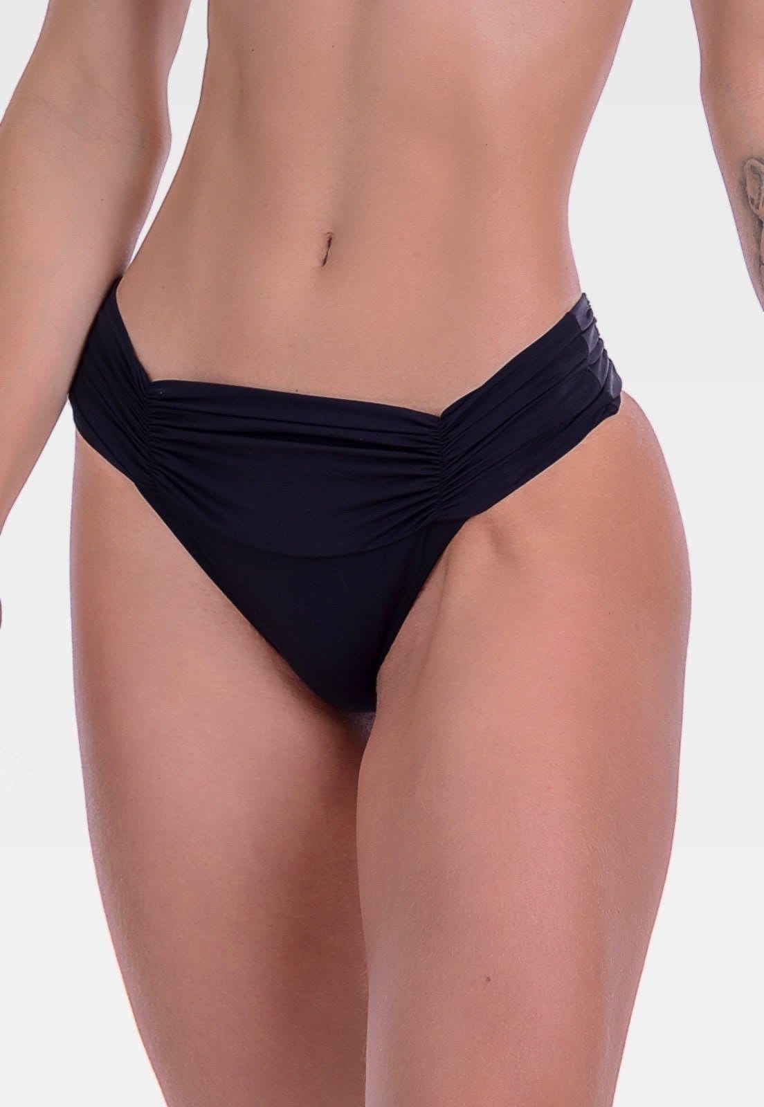 Vista principal Calcinha Summer Soul Cós Alto Com Franzidos Summer Soul preto