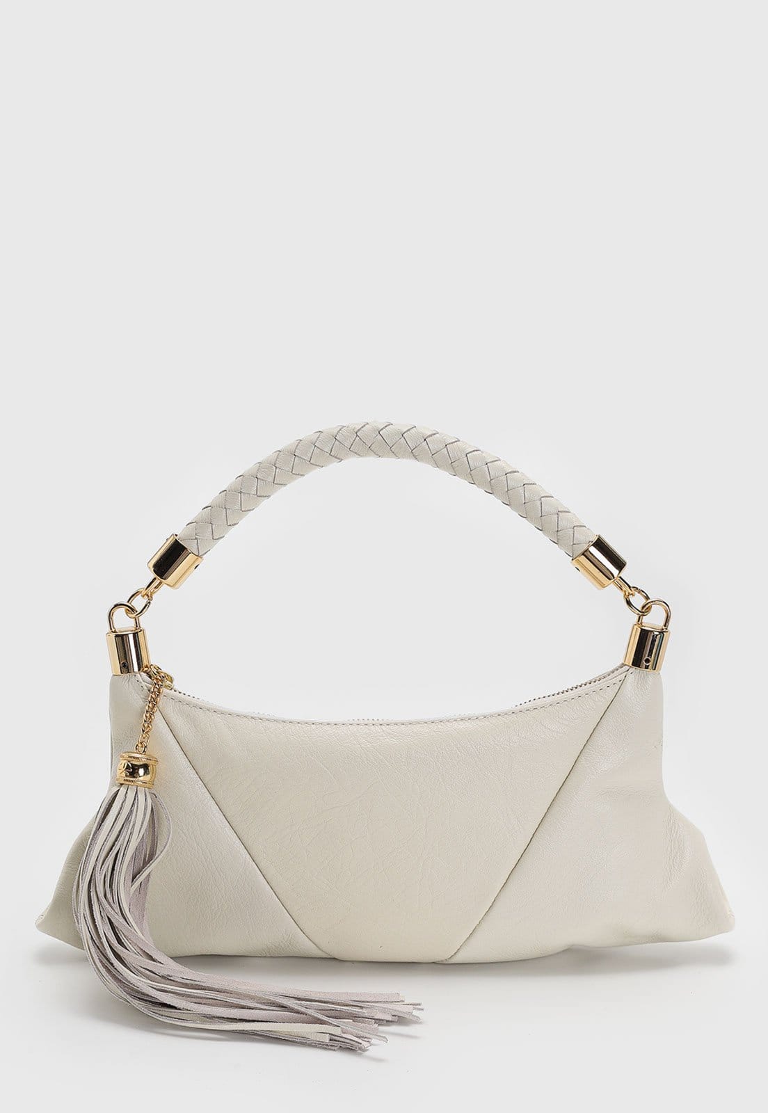Bolsa Média Feminina Luiza Barcelos Alça Trançada Off-White