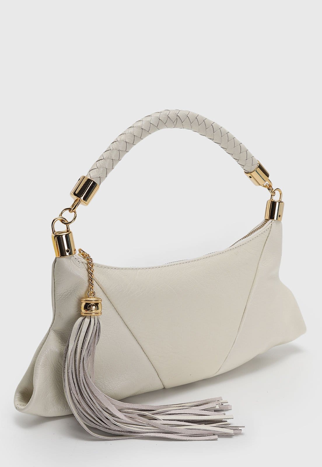 Vista 2 Bolsa Média Feminina Luiza Barcelos Alça Trançada Off-White Luiza Barcelos off-white white
