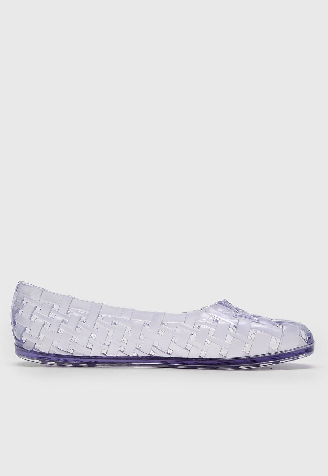 Vista 2 Sapatilha Melissa Trançada Transparente Roxa Melissa roxo