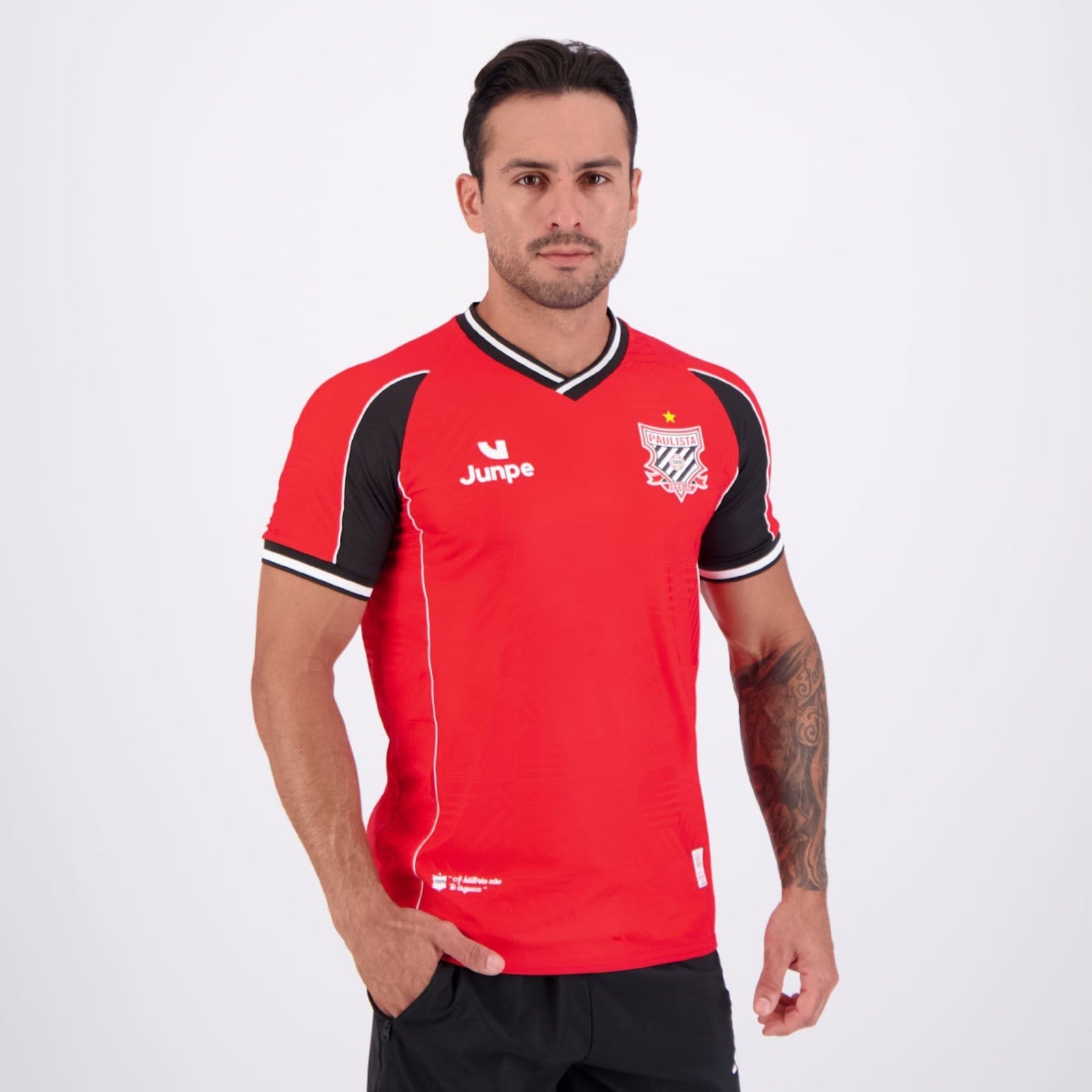 Vista 2 Camisa Junpe Paulista de Jundiaí III 2026 Junpe Sports vermelho