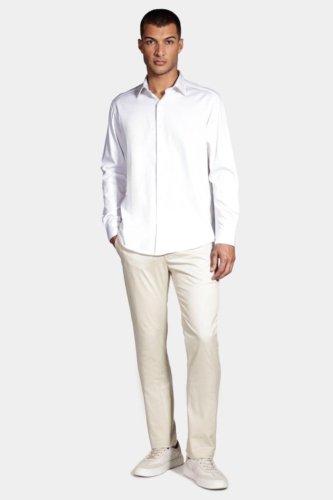 Vista 2 Camisa Aramis Manga Longa Slim Cetim Aramis branco