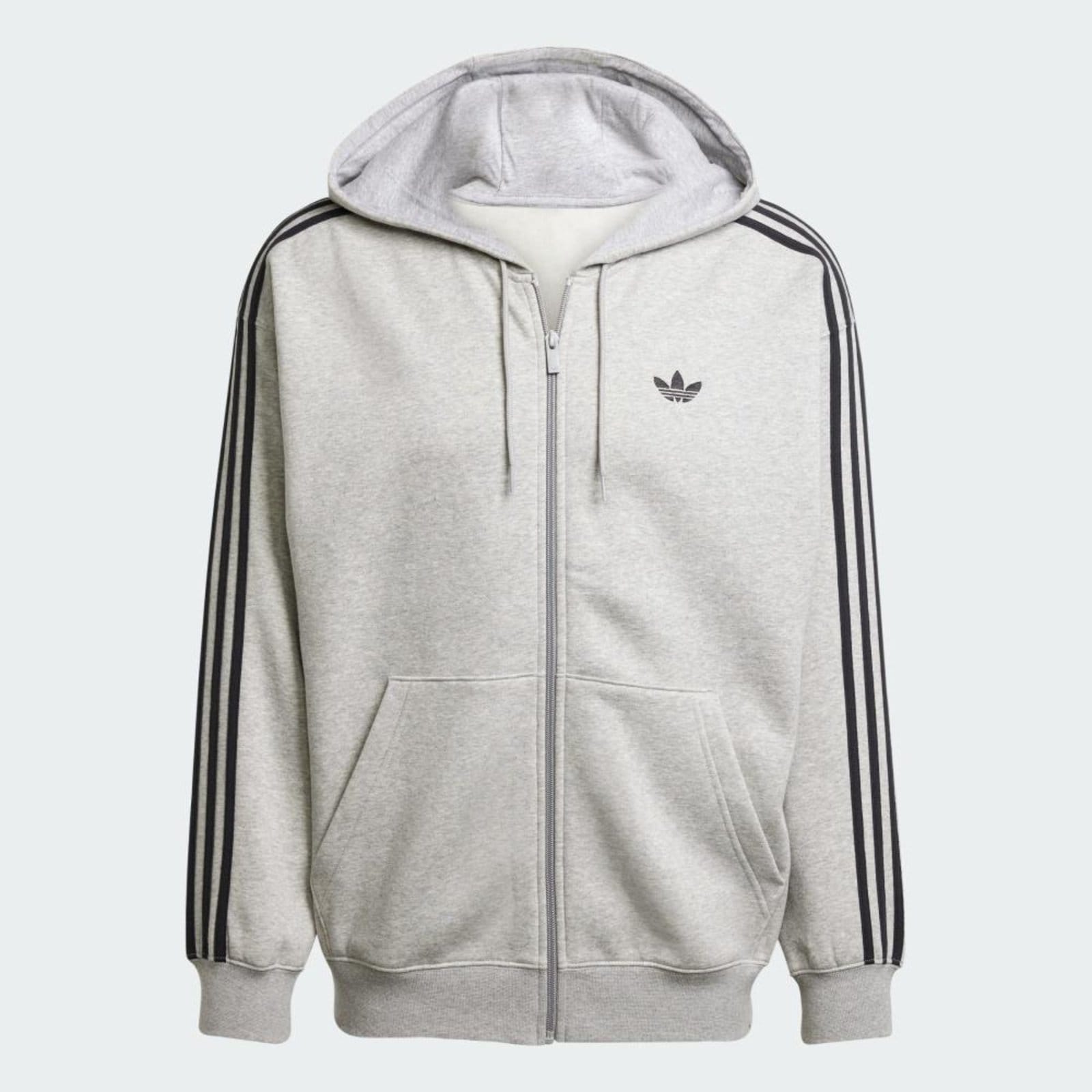 Vista 2 Moletom com Capuz Adidas Adicolor Oversized com Zíper Total adidas Originals Adidas cinza