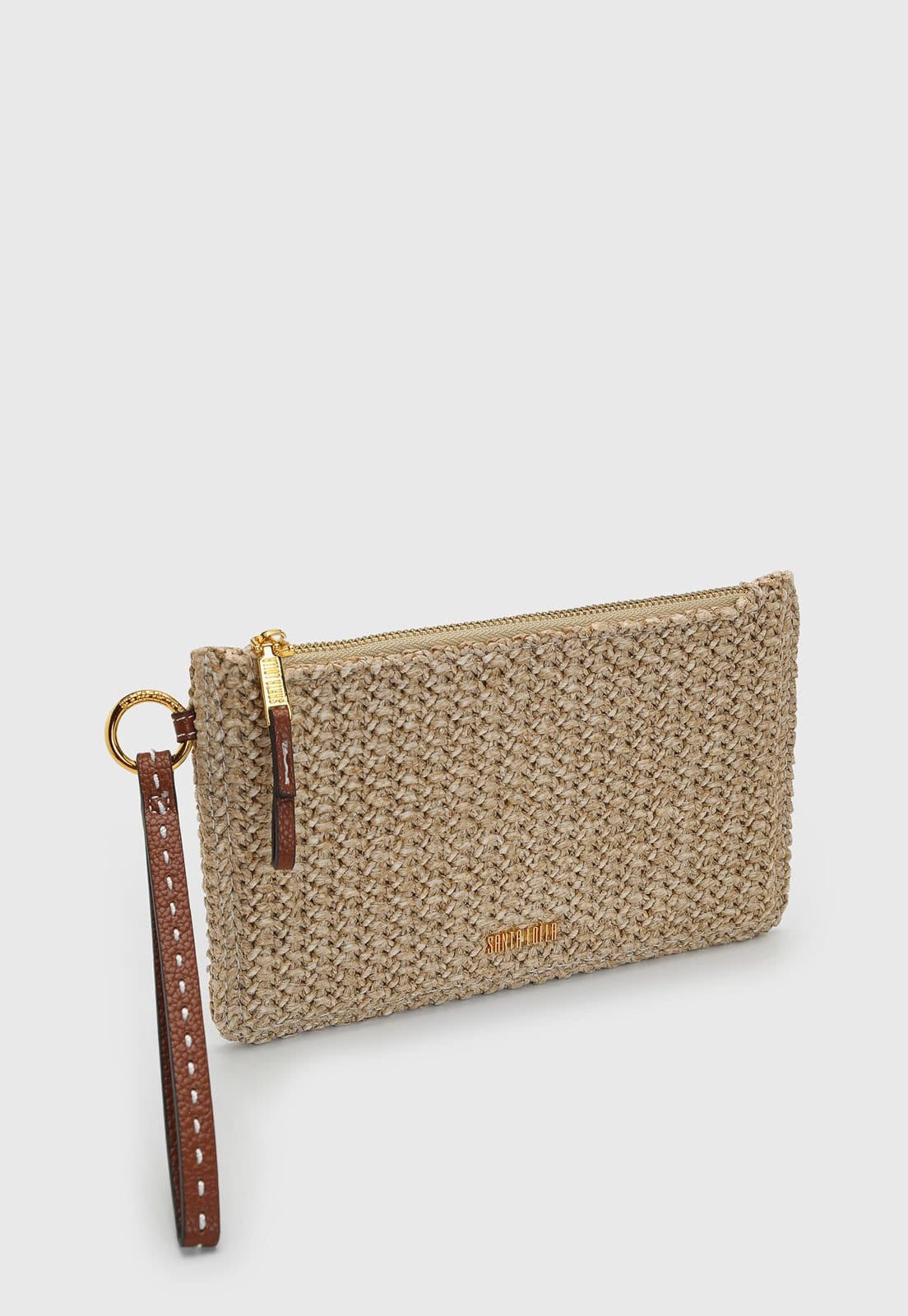 Vista 2 Bolsa Feminina Santa Lolla Textura Trançada Santa Lolla bege