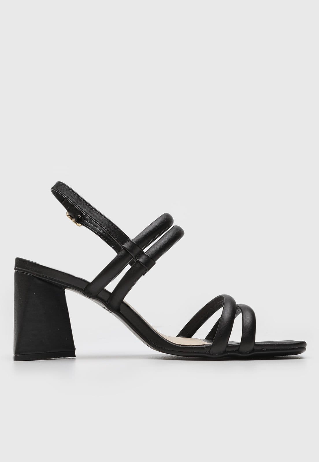 Vista 2 Sandália Feminina cê Salto Bloco Médio Preta BEBECÊ preto