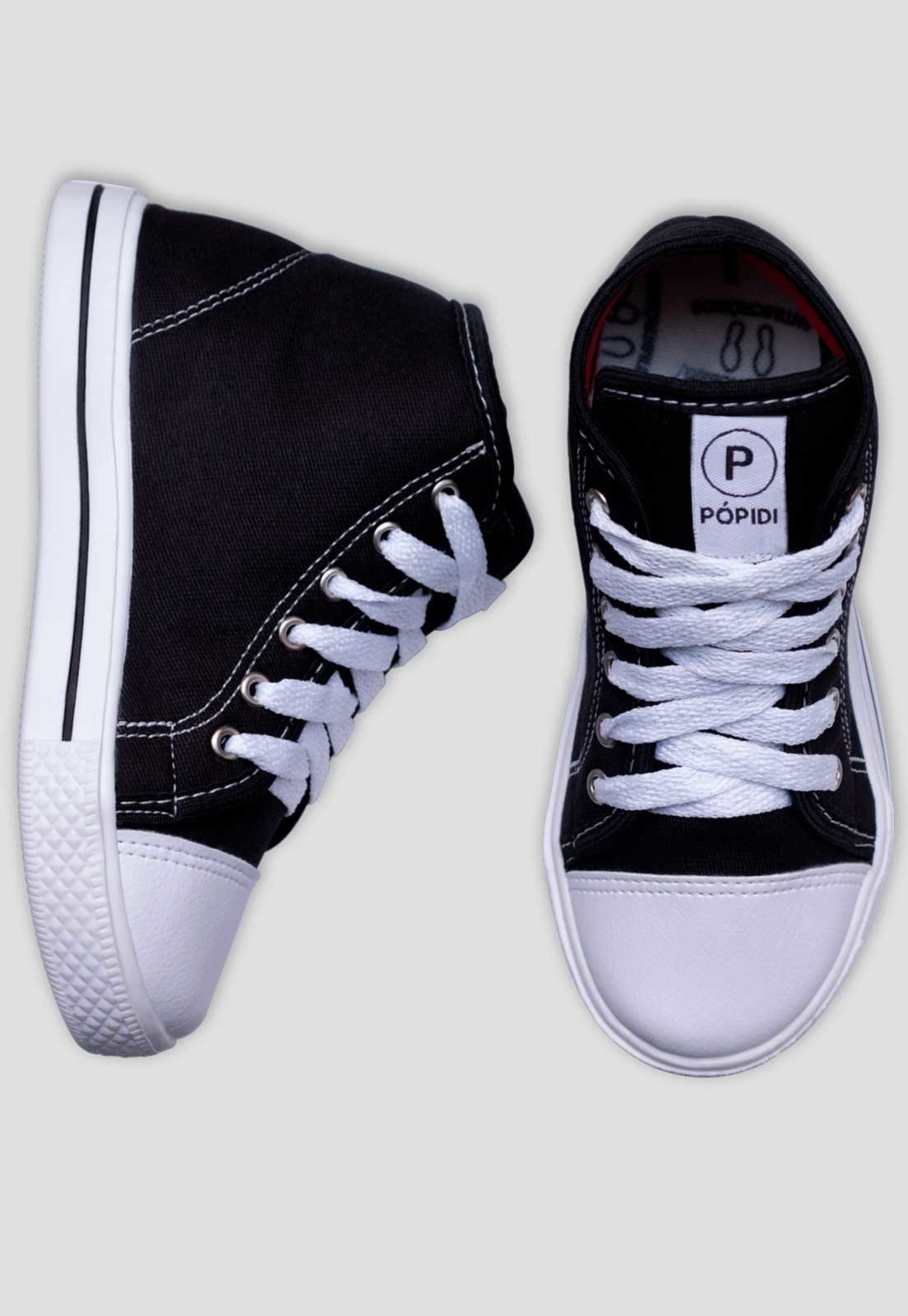 Vista 2 Infantil - Tênis Pop Star Pópidi Cano Alto Pópidí preto