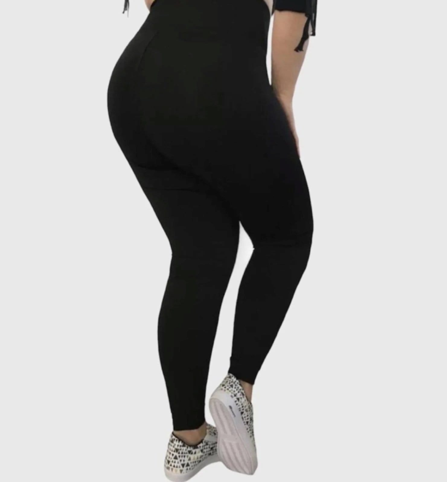 Vista 2 Calça Leggings D Bell Outlet Fashion Plus Size Cós Alto D BELL OUTLET FASHION preto