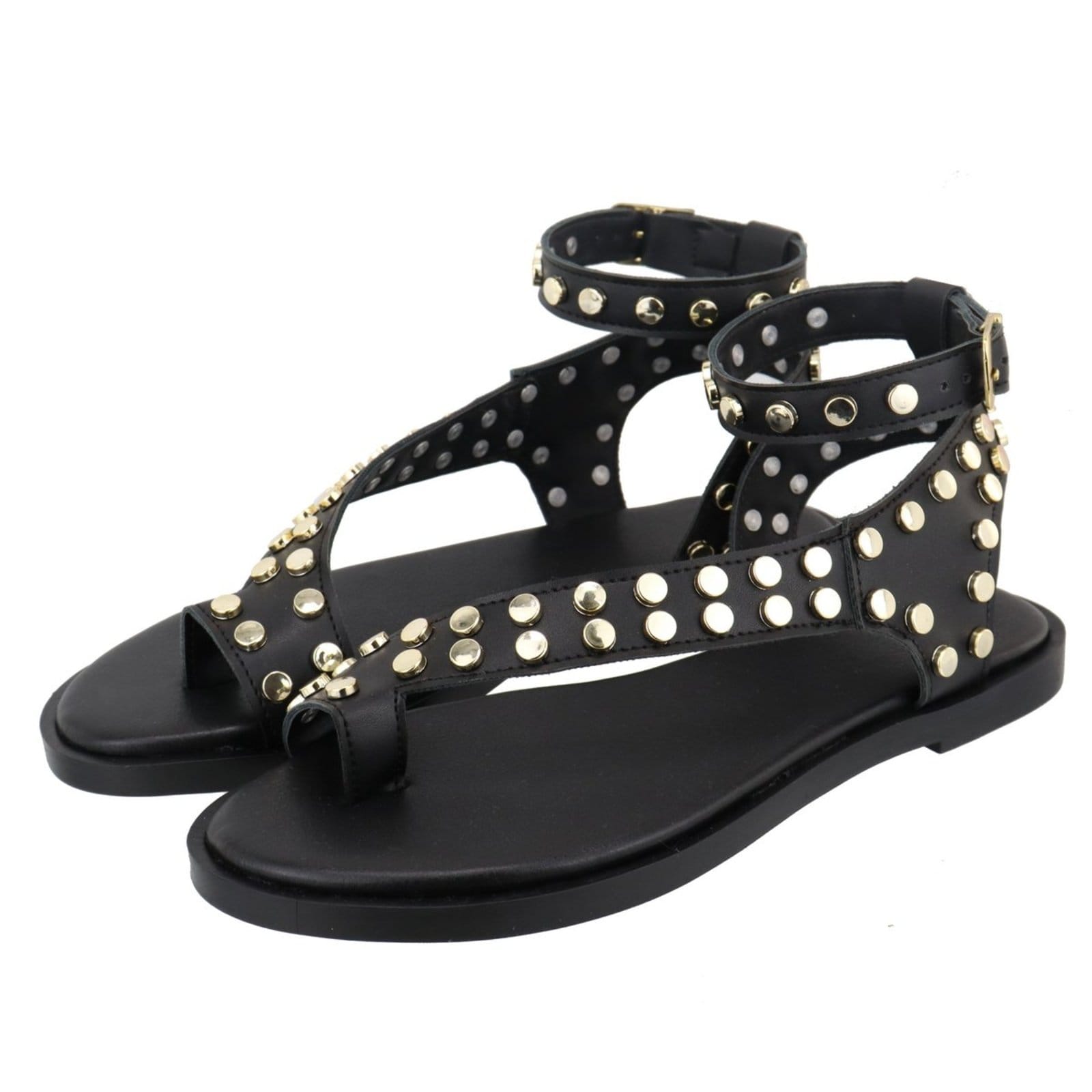 Vista 2 Rasteira Sandália Feminina Bolinhas Lançamento Preta TELLINI STORE preto