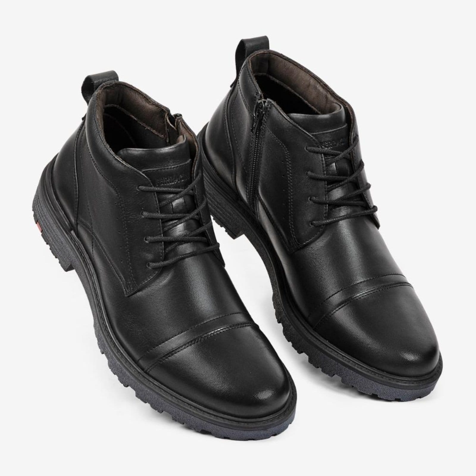 Vista 2 Bota Ferracini Atenas Masculina Couro Cano médio FERRACINI preto