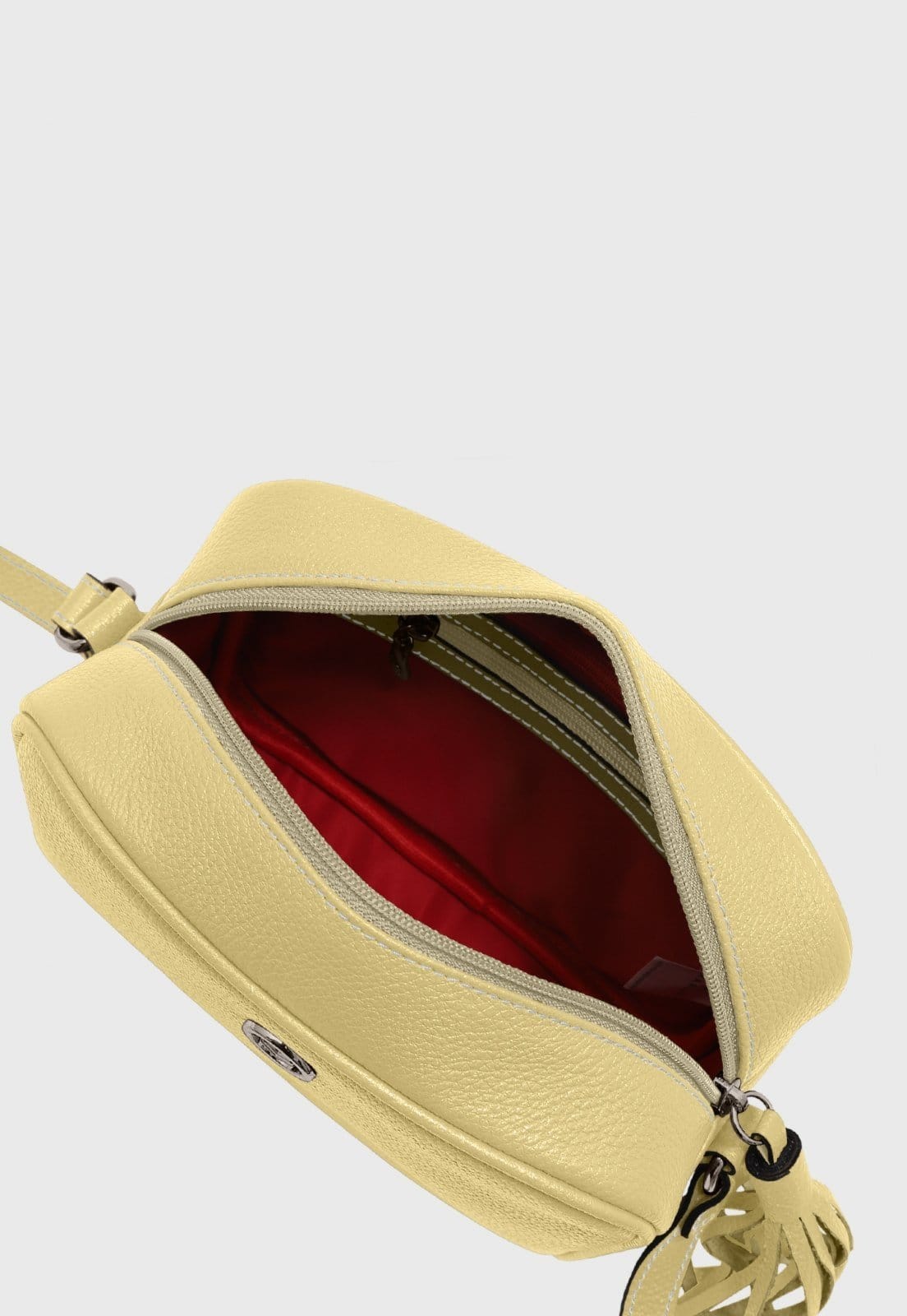 Vista 2 Bolsa Transversal de Couro Mariart Titânio Manteiga Mariart amarelo