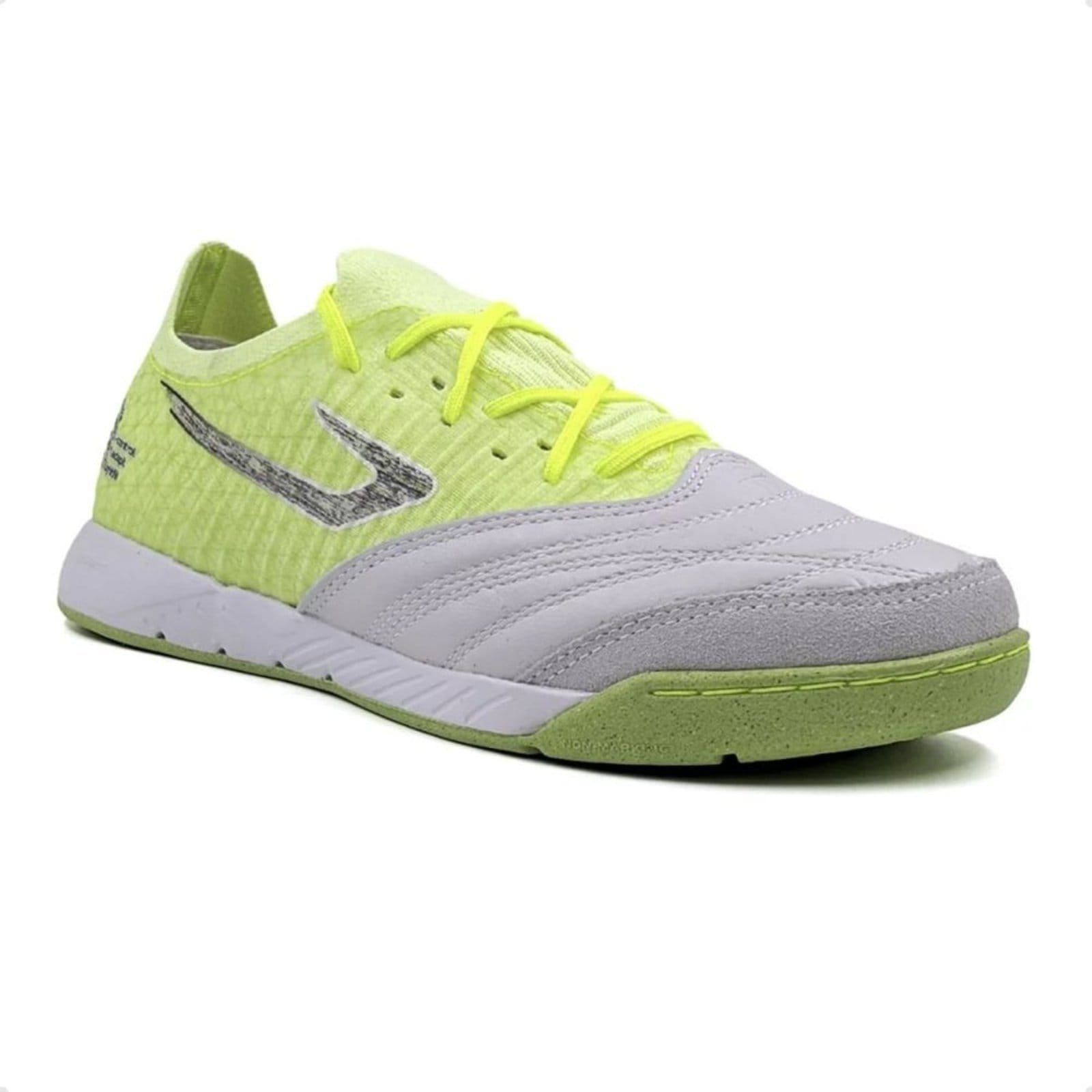 Vista 2 Chuteira Indoor Masculina Topper Dominator Fuse Verde Topper amarelo verde