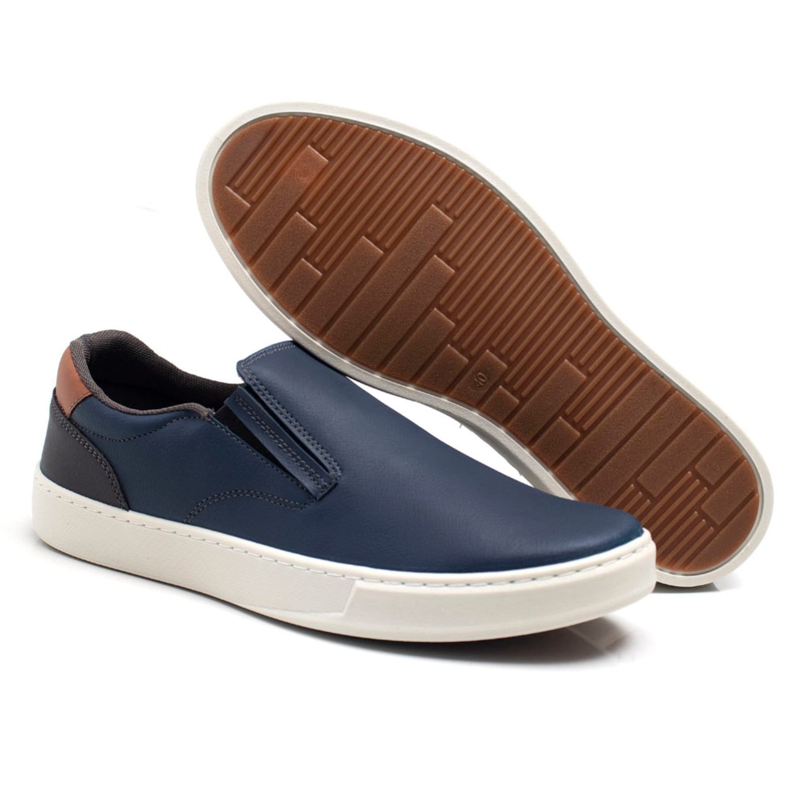 Vista principal Tenis Casual Masculino Slip On Confortavel Bredeni Sapatenis Dia A Dia Iate BREDENI azul marinho