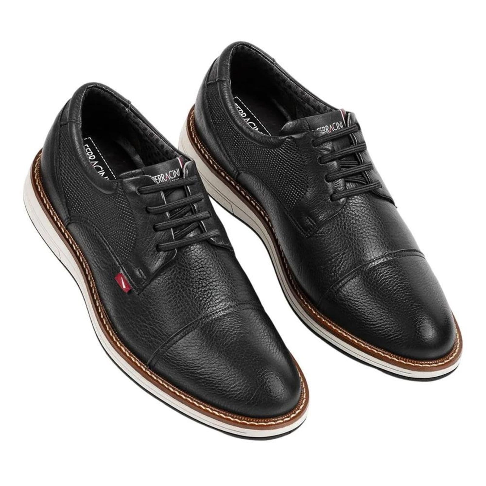 Vista 2 Sapato Social Ferracini kingston Easy Masculino Couro FERRACINI preto