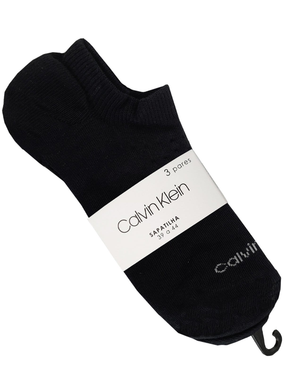Meia Calvin Klein Invisível CK Preta Kit 3 Pares - 2