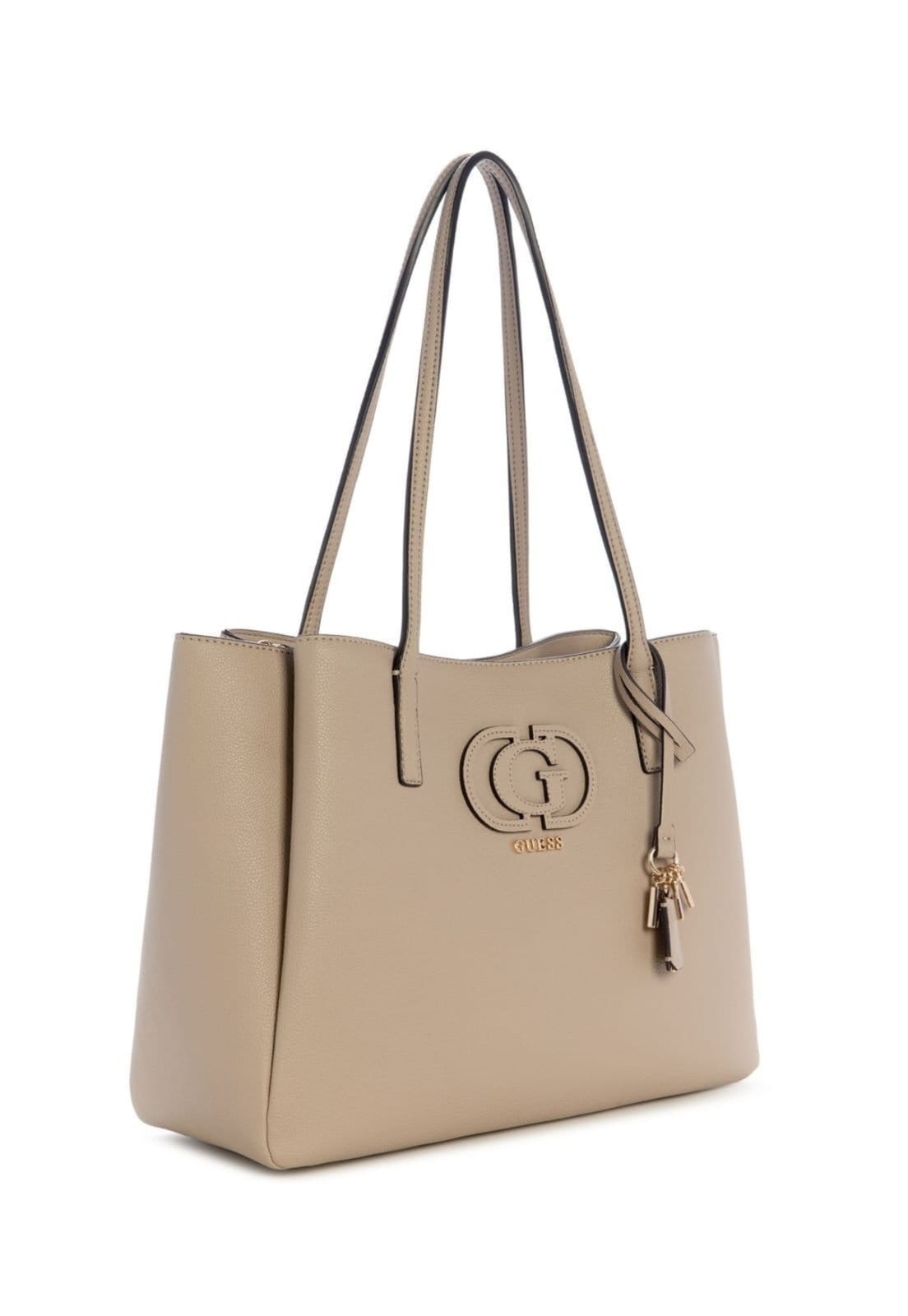 Vista 2 Bolsa Guess Isola Multi Comp Tote Bege Guess amarelo