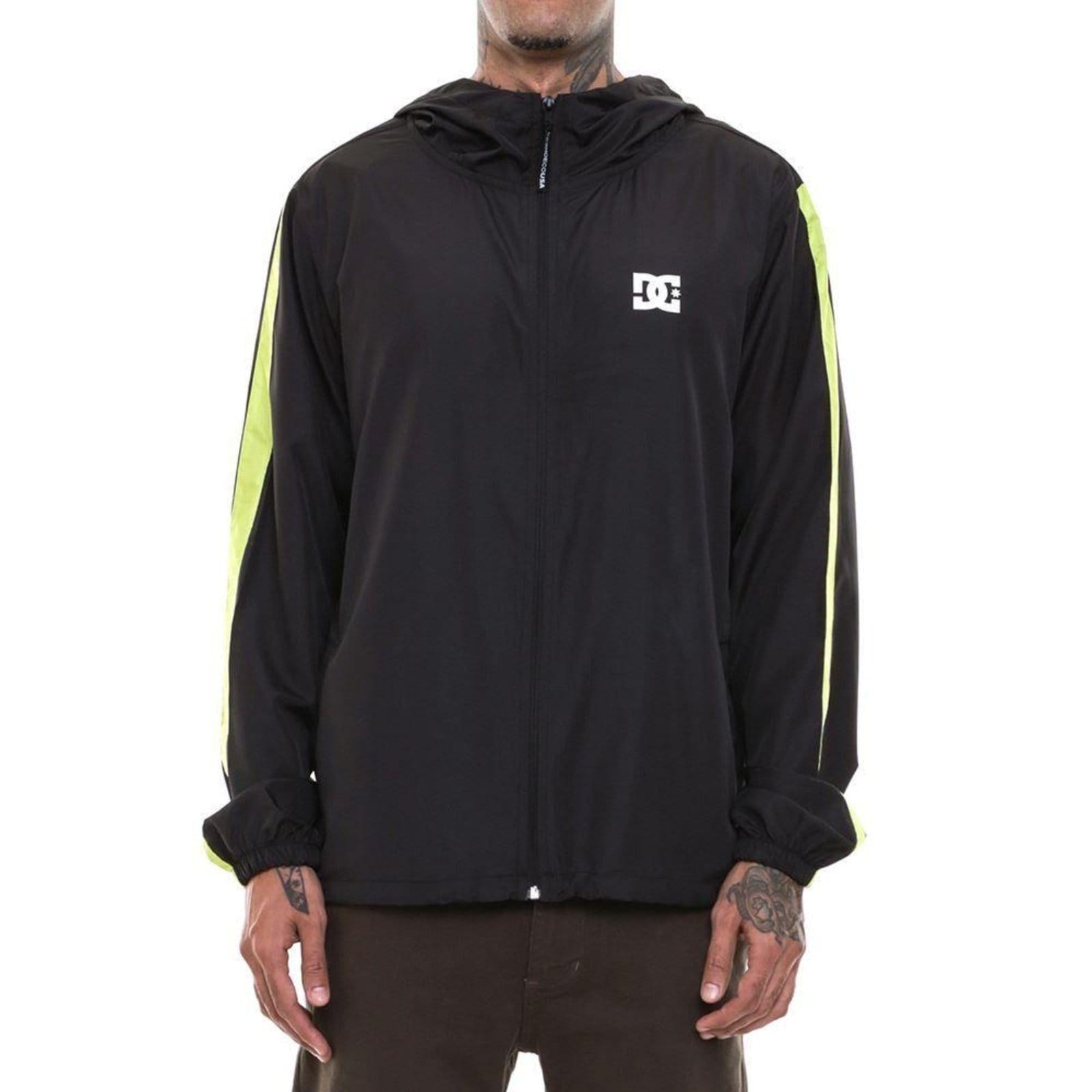 Vista principal Jaqueta DC Shoes Hood Stripe Masculina PretoAmarelo DC Shoes preto