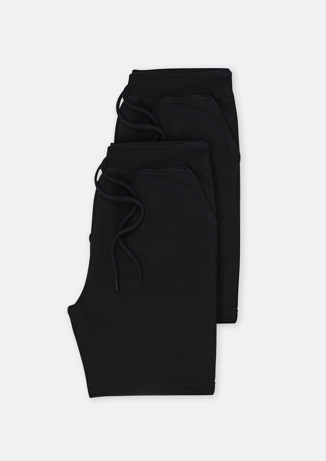 Vista 2 Kit Com 2 Bermudas Básicas Masculinas Em Moletom Hering preto