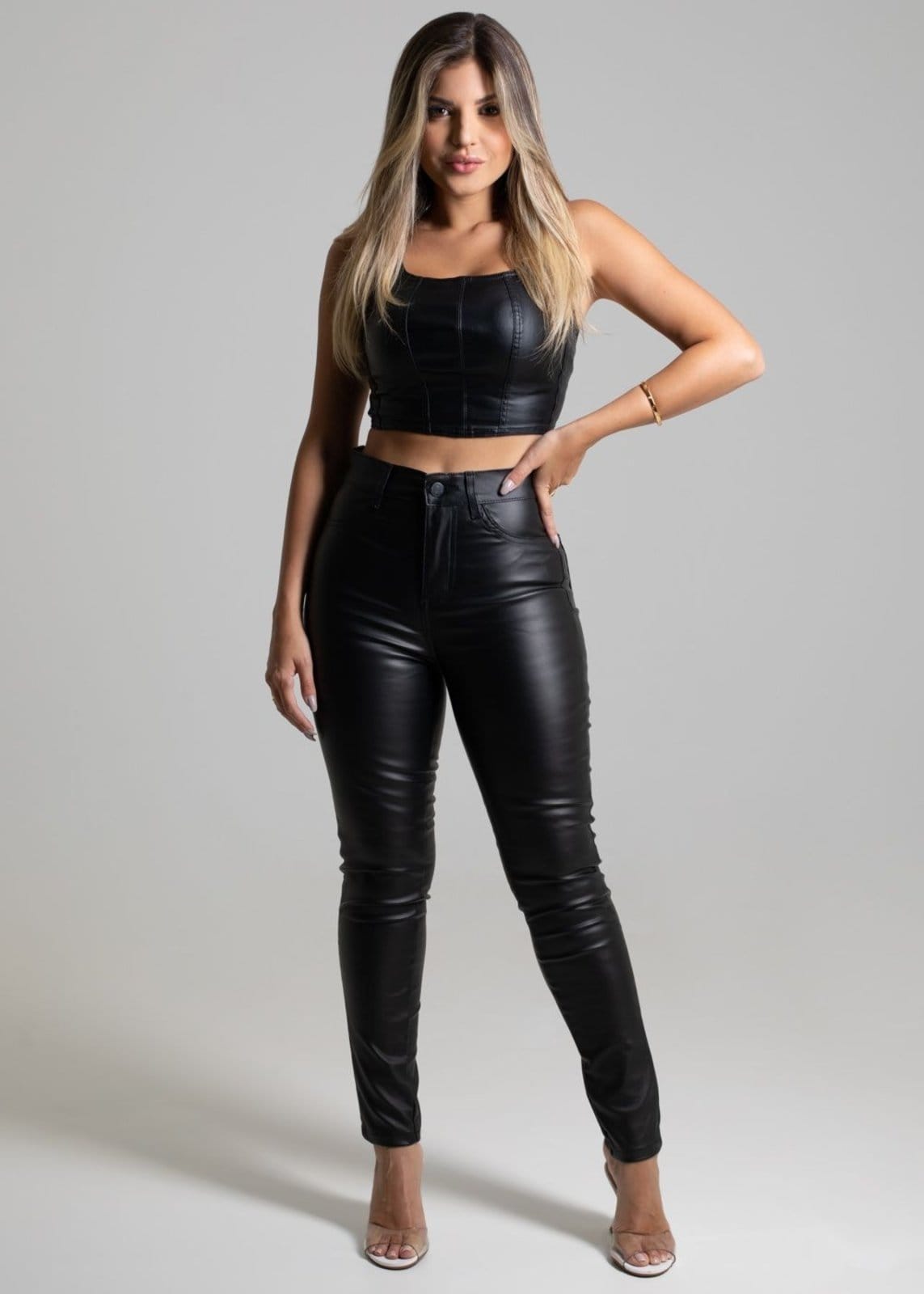 Vista 2 Calça Bengaline Sawary Cigarrete - 273454 Sawary preto