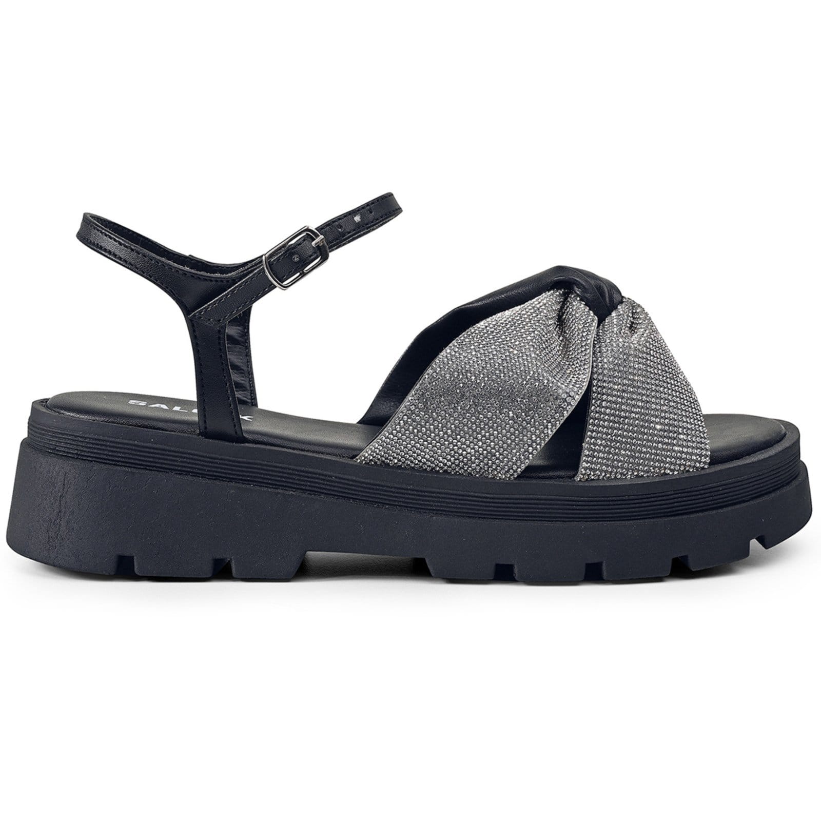 Vista principal Sandália Papete Feminina Brilhante Salook Solado Tratorado Salook preto