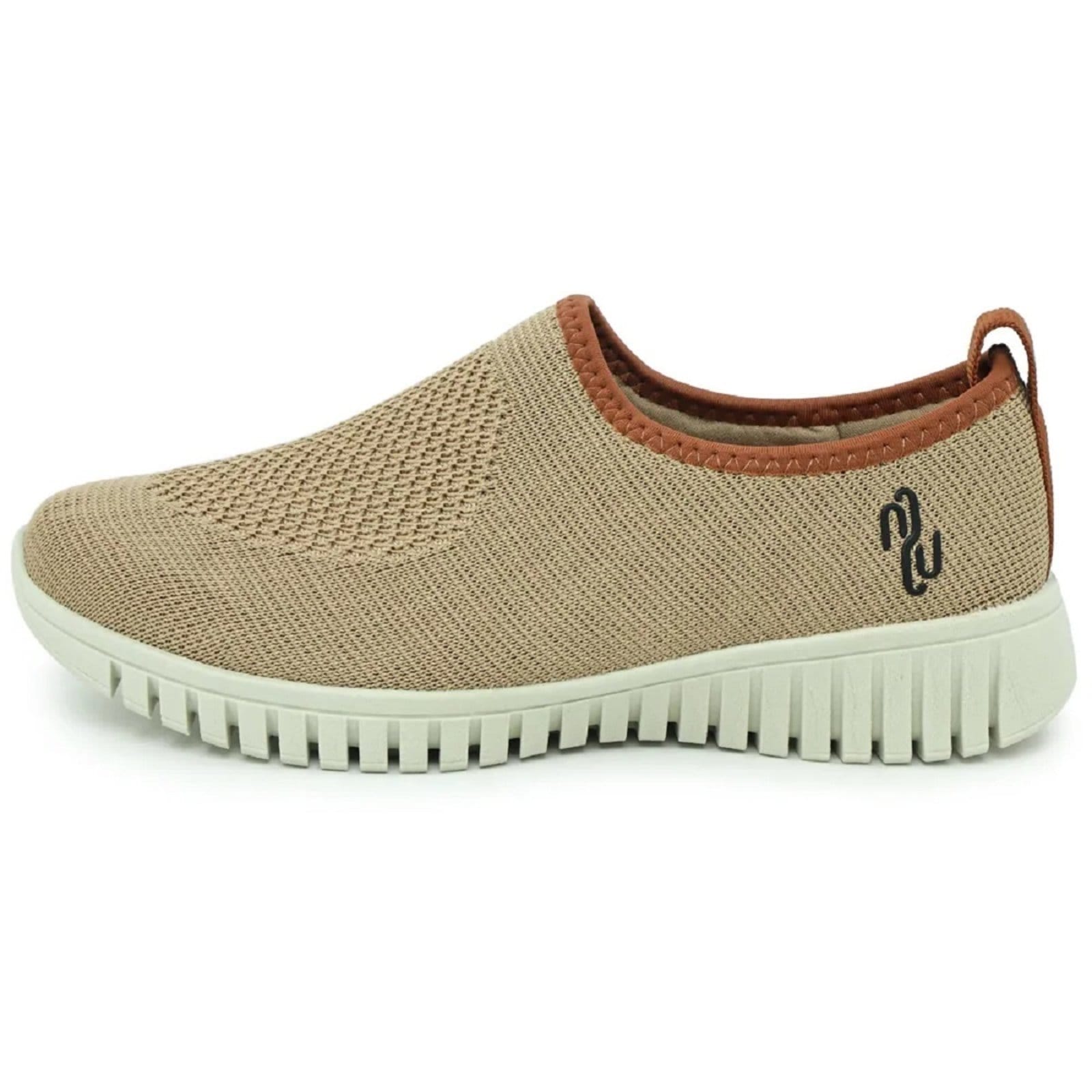 Tênis Usaflex Slip On Tricot Camel