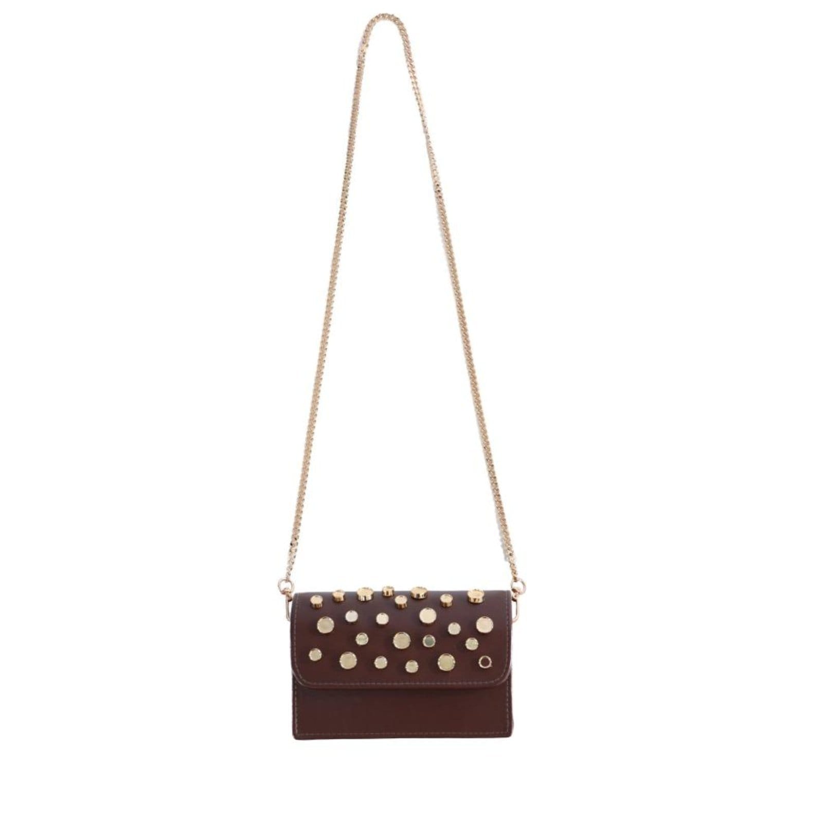 Bolsa Zariff Mia com Maxi Esferas Brown Incolor
