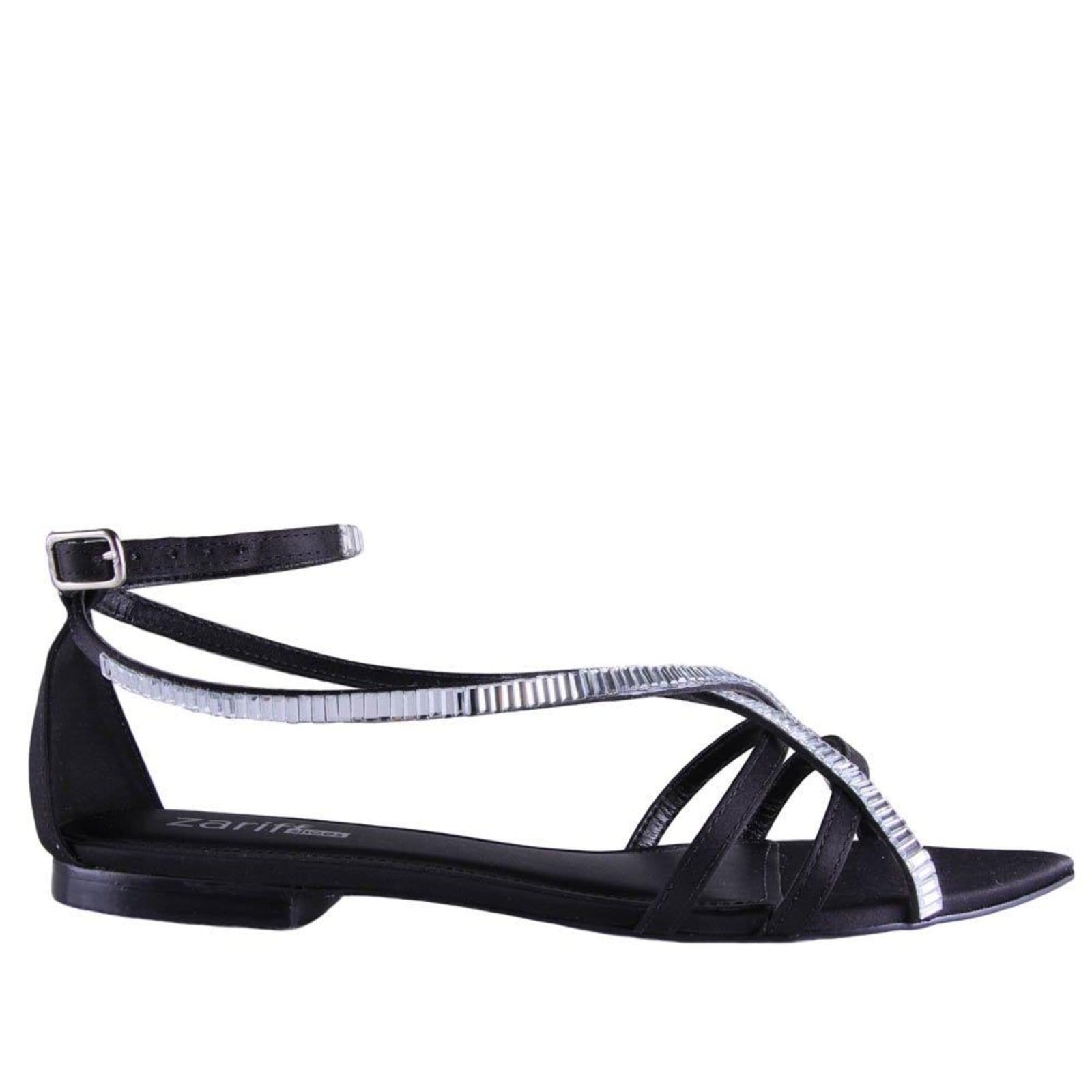Vista principal Sandália Rasteira Feminina Zariff 10298.7611 Preto Zariff incolor