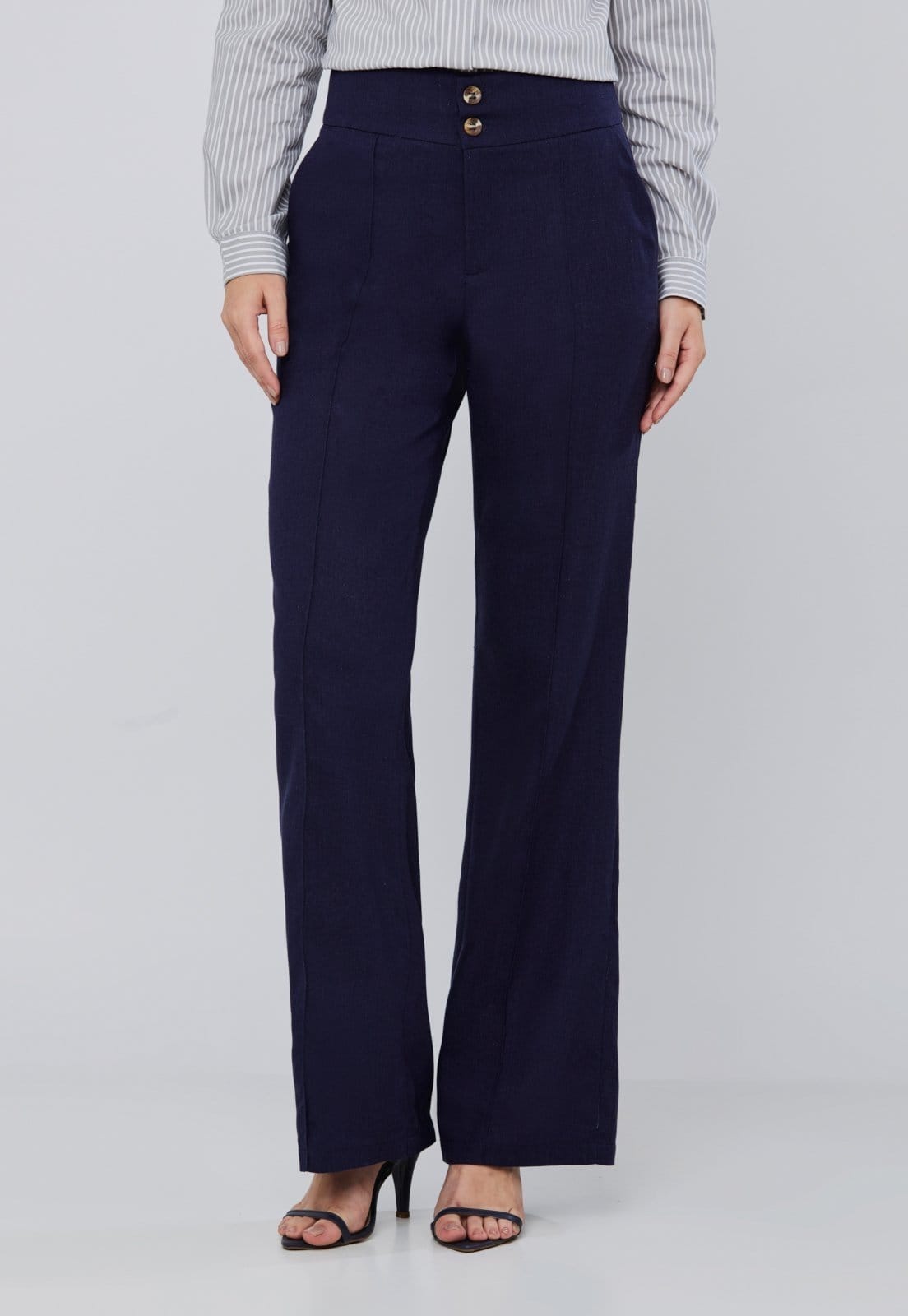 Calça Linho Miss Joy 8219 Alfaiataria Reta