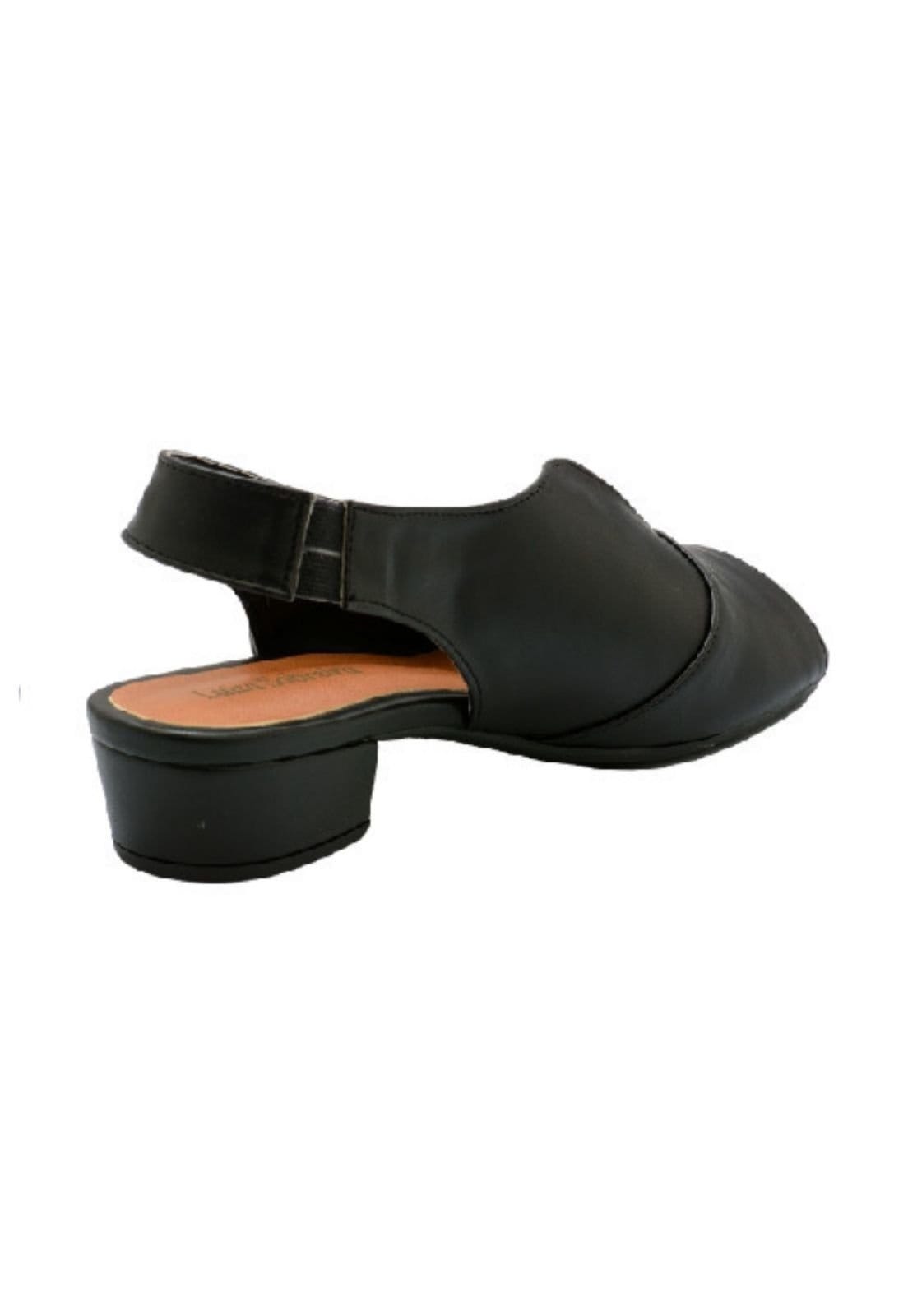 Vista 2 Sandália Salto Baixo Grosso 3cm Luiza Sobreira Preta Mod. 2151 Luiza Sobreira preto