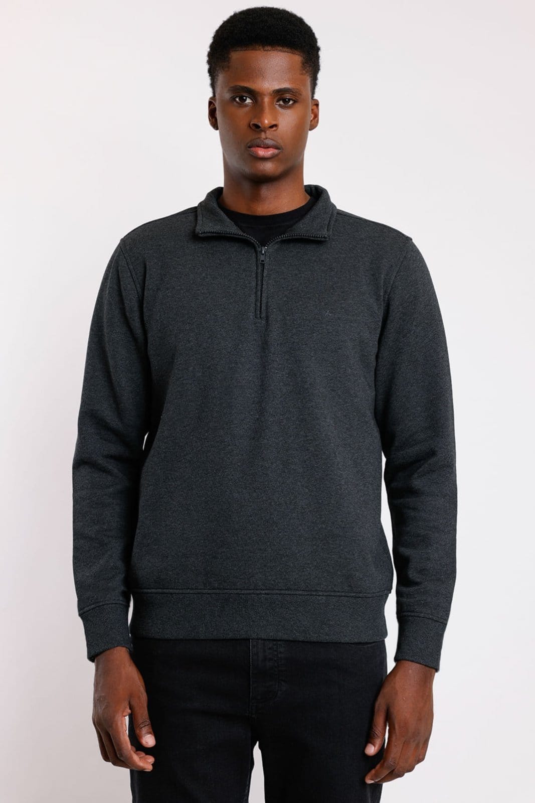 Moletom de Malha 1/2 Zíper Chumbo
