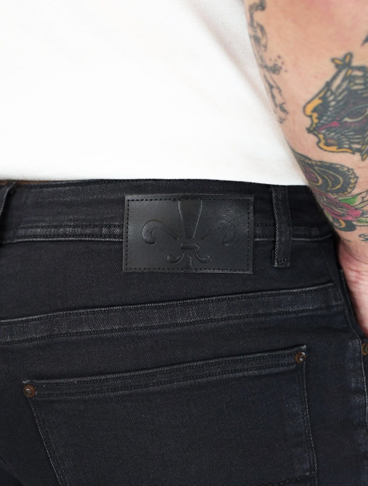 Vista 2 Calça Dudalina Jeans Masculina Concept Five Pockets Preta Dudalina preto