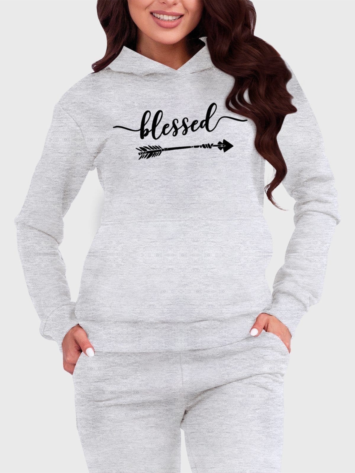 Blusa de Frio Moletom Flanelado Benellys Blessed Canguru Claro