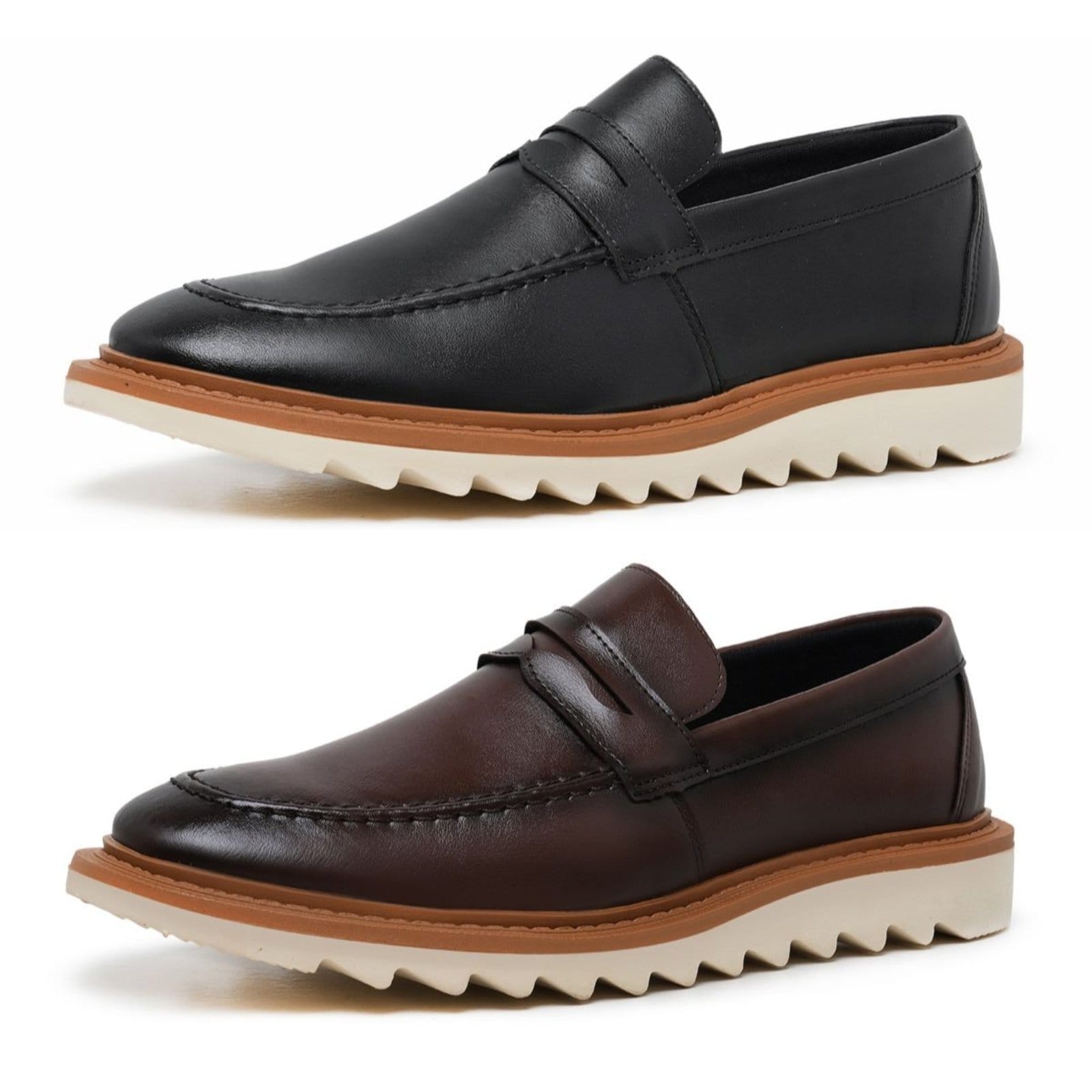 Kit 2 Par Sapato Casual Loafter Masculino Solado Tratorado Premium