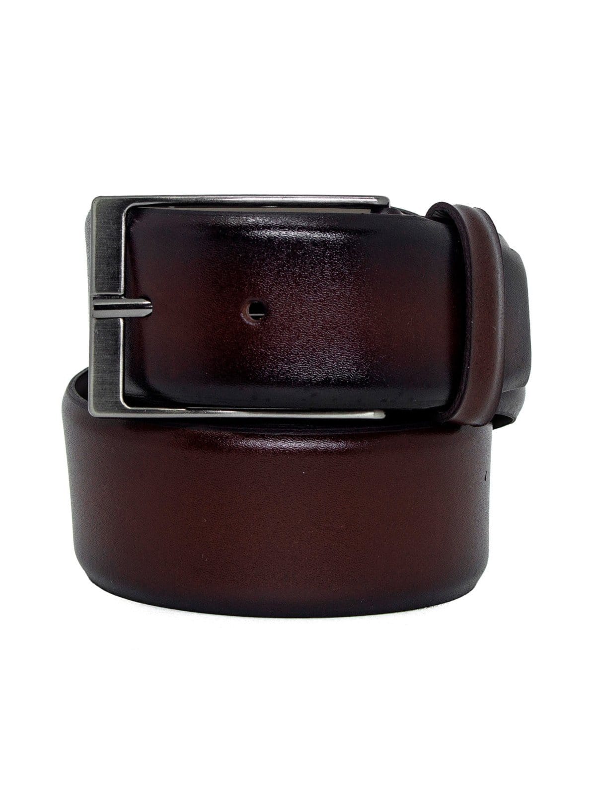 Cinto Masculino Fasolo Couro Legítimo Liso Confortável Social Fivela Marrom Conhaque Fivela Prata - 2