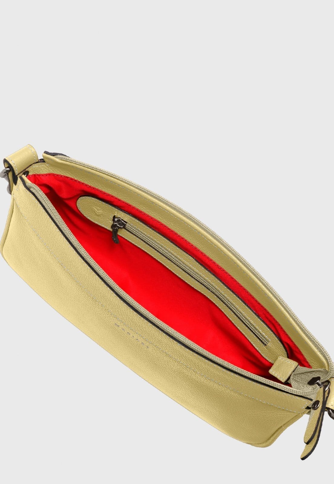 Vista 2 Bolsa Shoulder Couro Mariart Parintins Manteiga Mariart amarelo