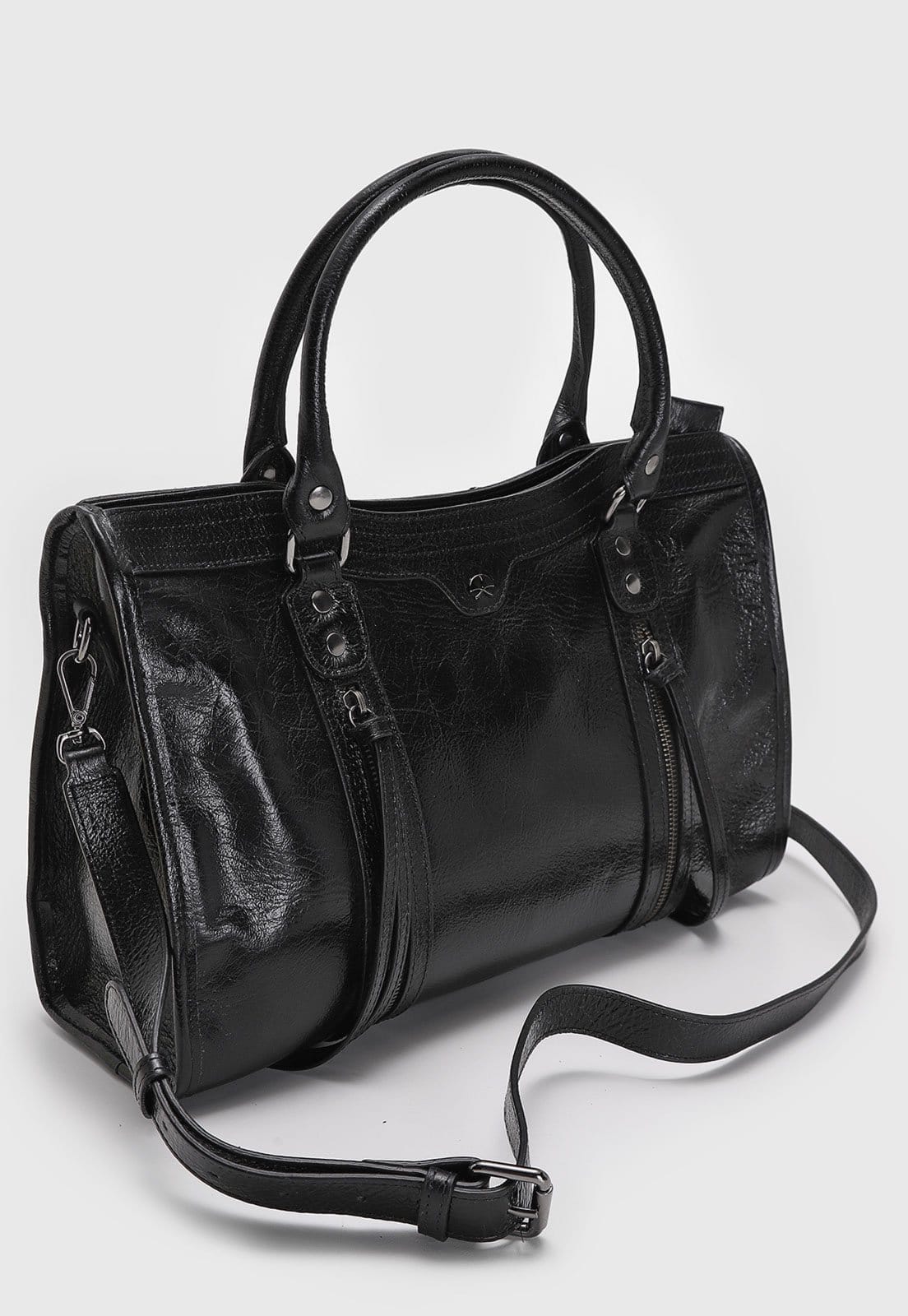 Vista 2 Bolsa Luiza Barcelos Alça dupla Preta Luiza Barcelos preto