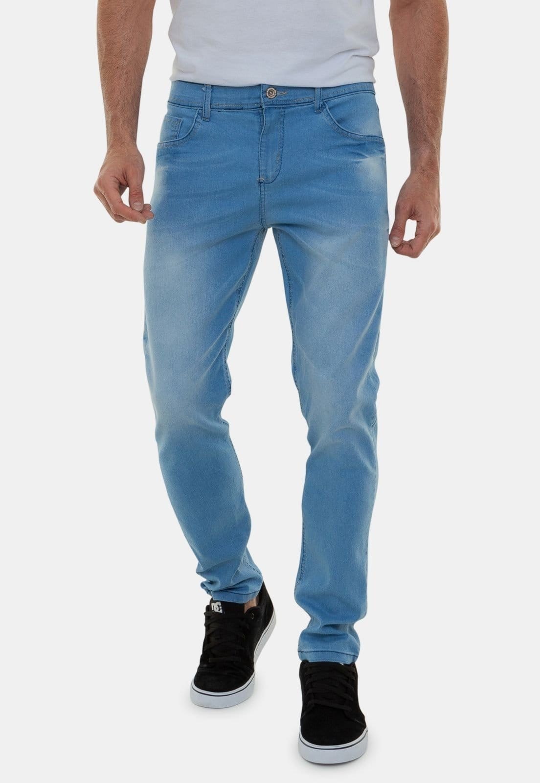 Calça Jeans Masculina Versatti Reta Tradicional Lavagem Claro Moscou