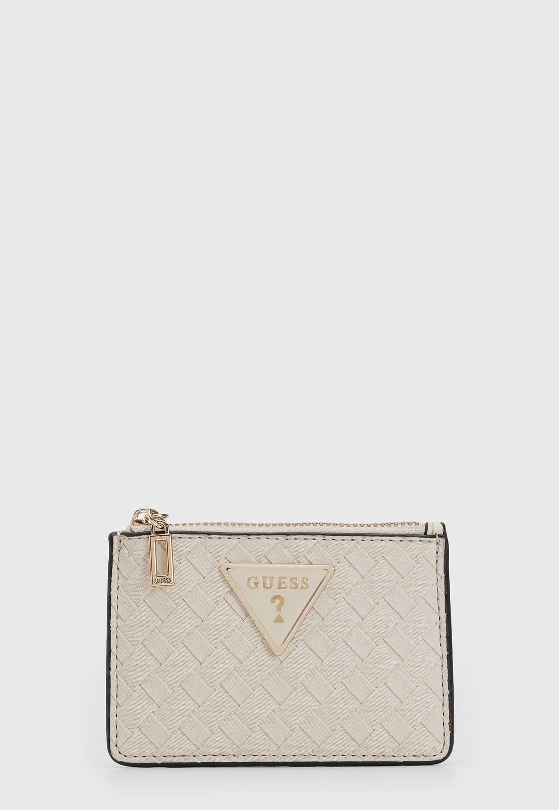 Vista 2 Carteira Feminina Guess Logo Triangular Guess bege