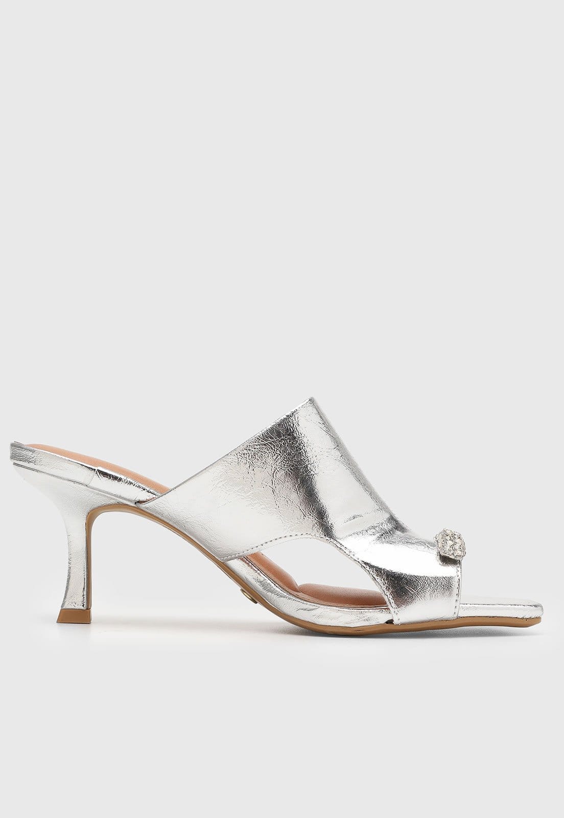 Vista 2 Sandália Feminina Vizzano Salto Médio Metalizada VIZZANO prata