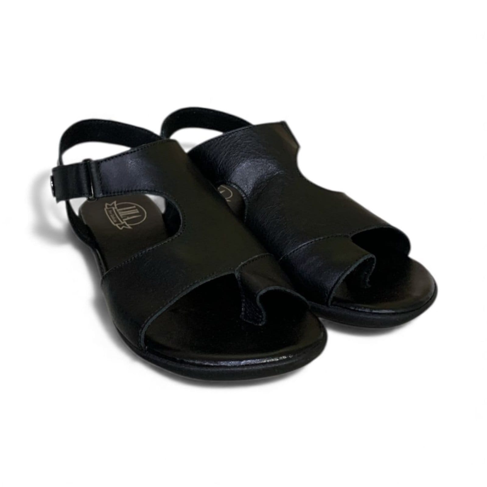 Vista 2 Sandália Feminina em Couro Rasteira BZ053 Balatore Shoes preto